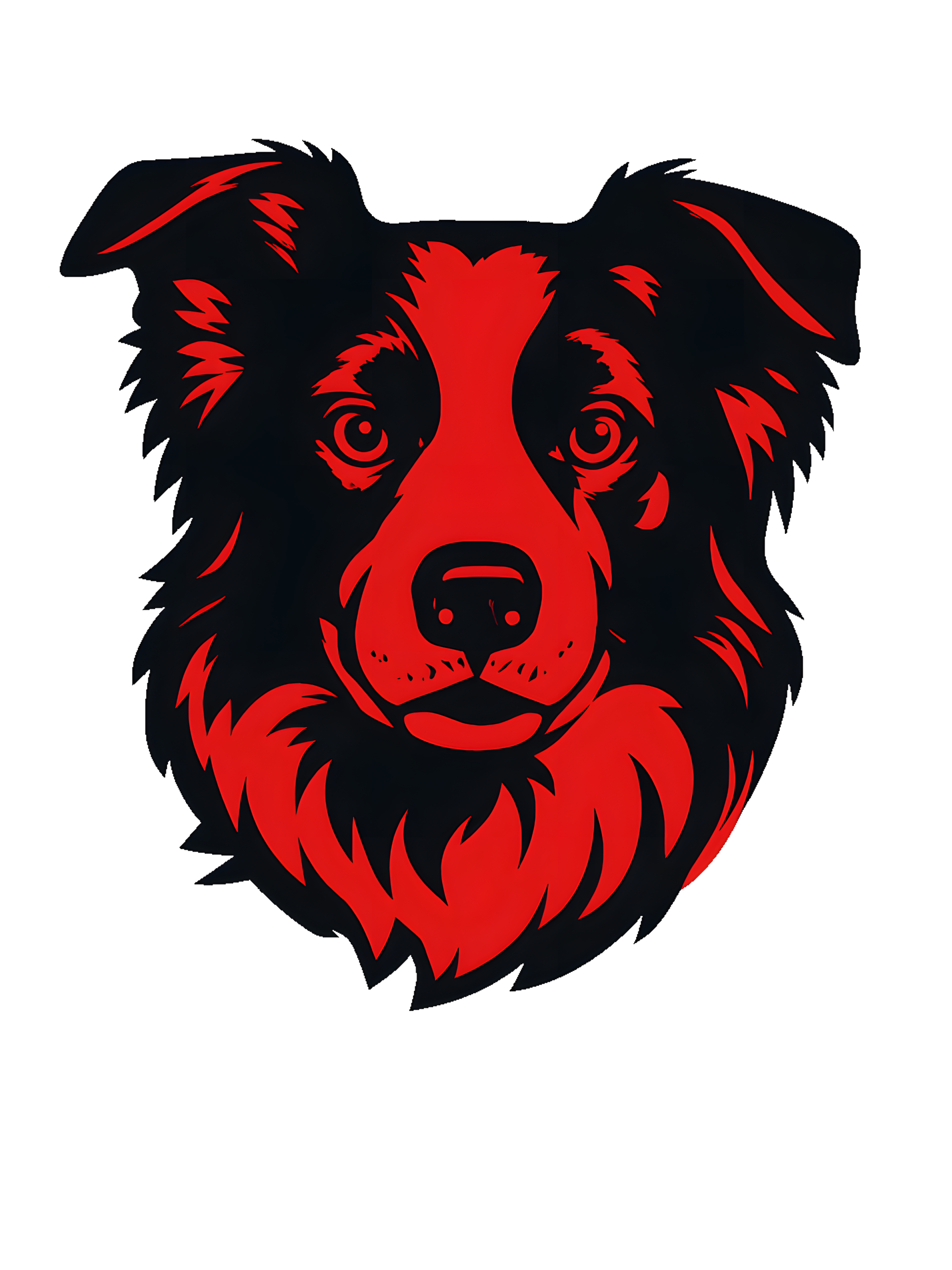 Border Collie Pop Art in Bright Red and Deep Black - Image 2
