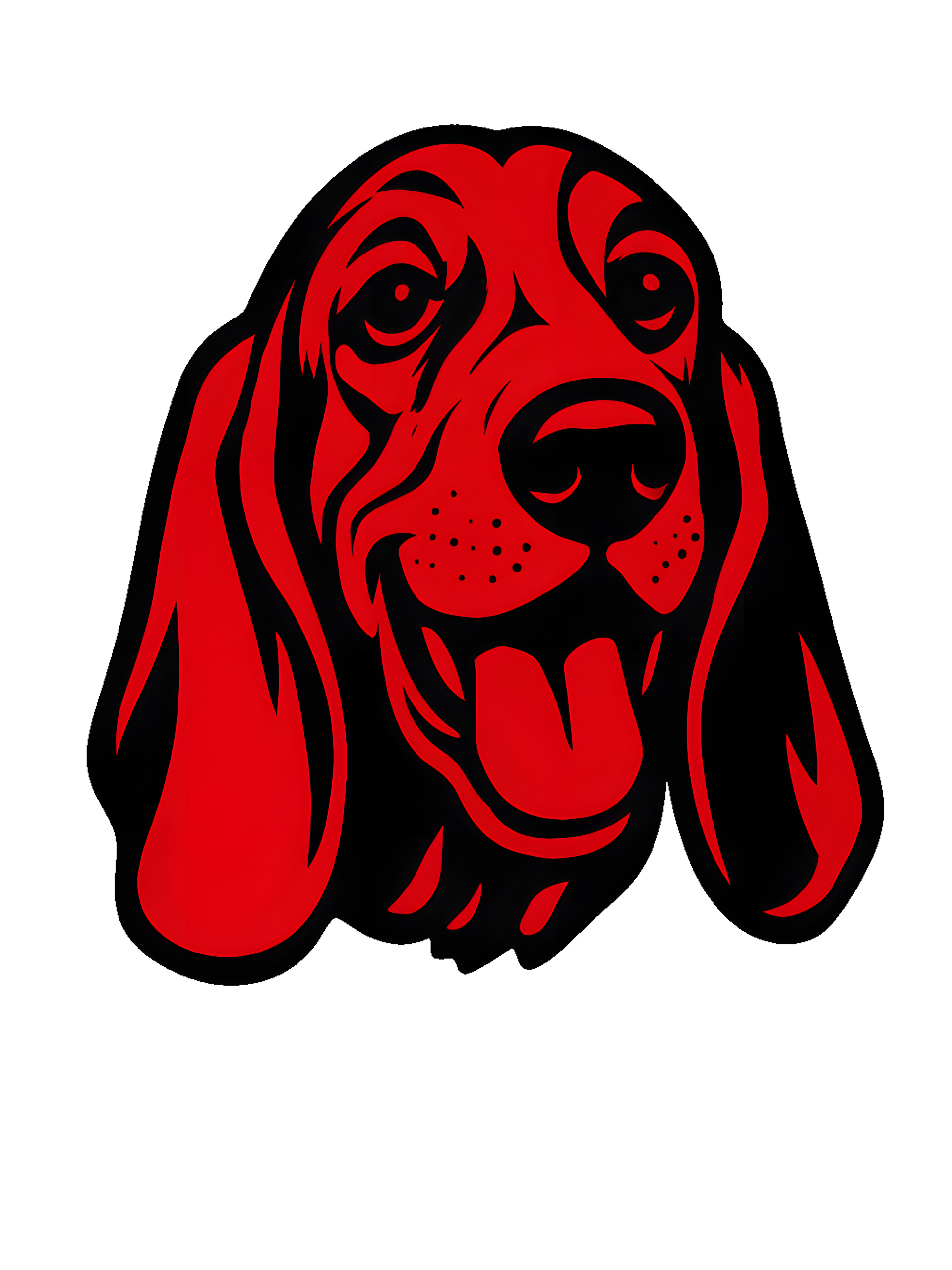 Basset Hound in Pop Art style with bright red and deep black colors - Image 2