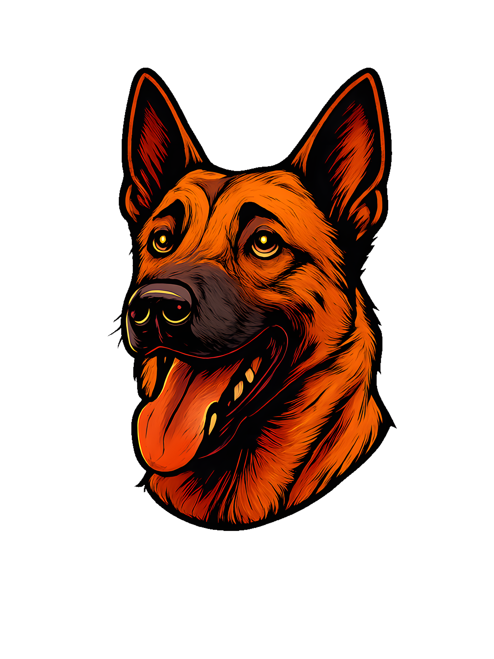 Belgian Malinois in comic book style with warm colors - Image 2