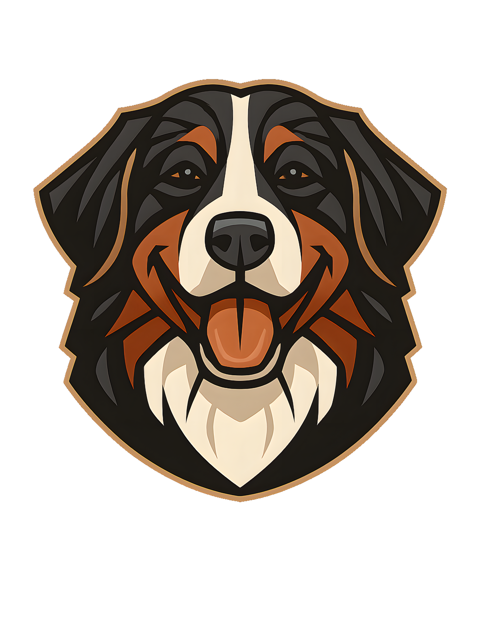 Bernese Mountain Dog Art Deco design with breed colors - Image 2