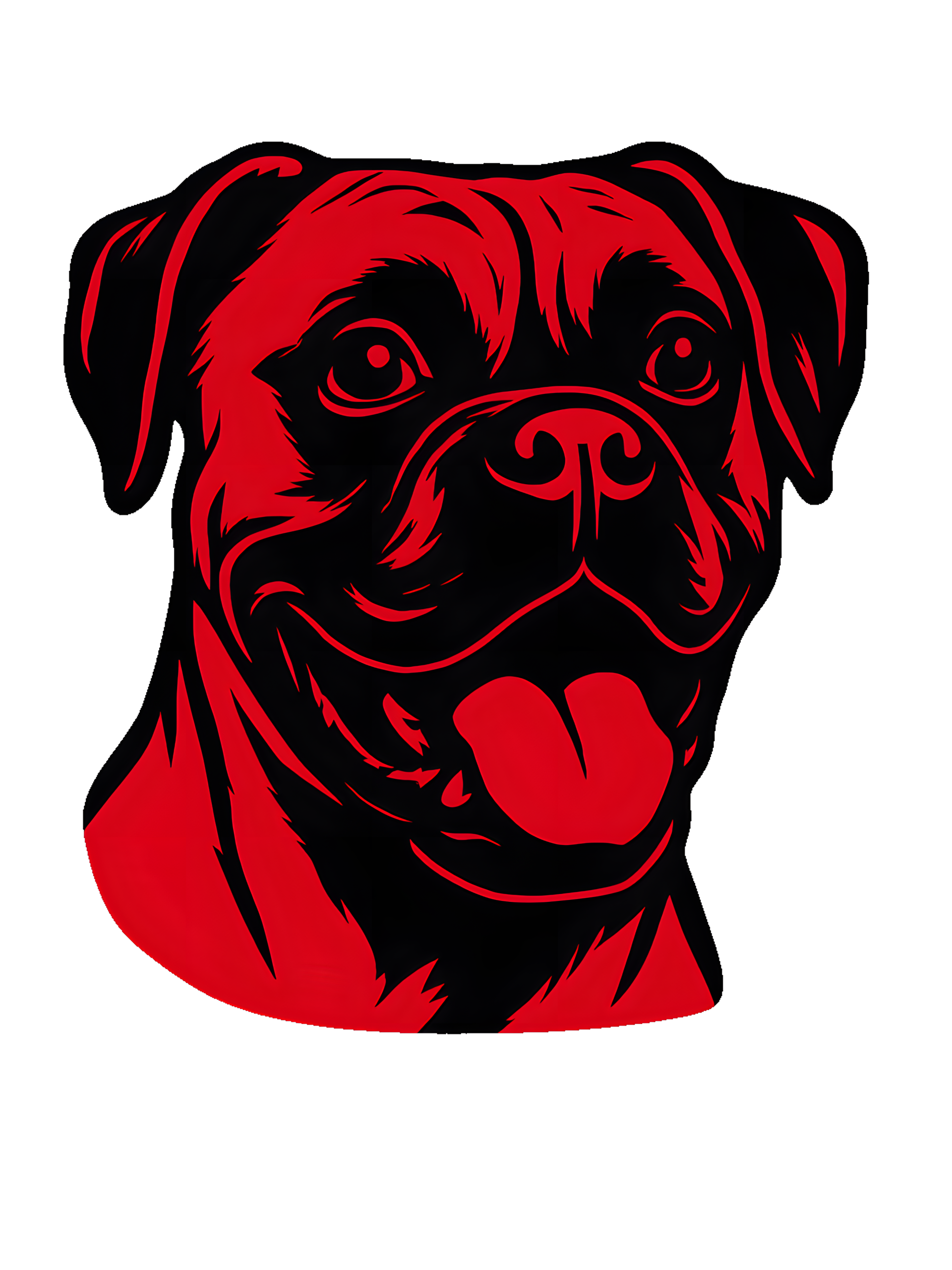 Boxer Dog in Pop Art style with Bright Red and Deep Black - Image 2