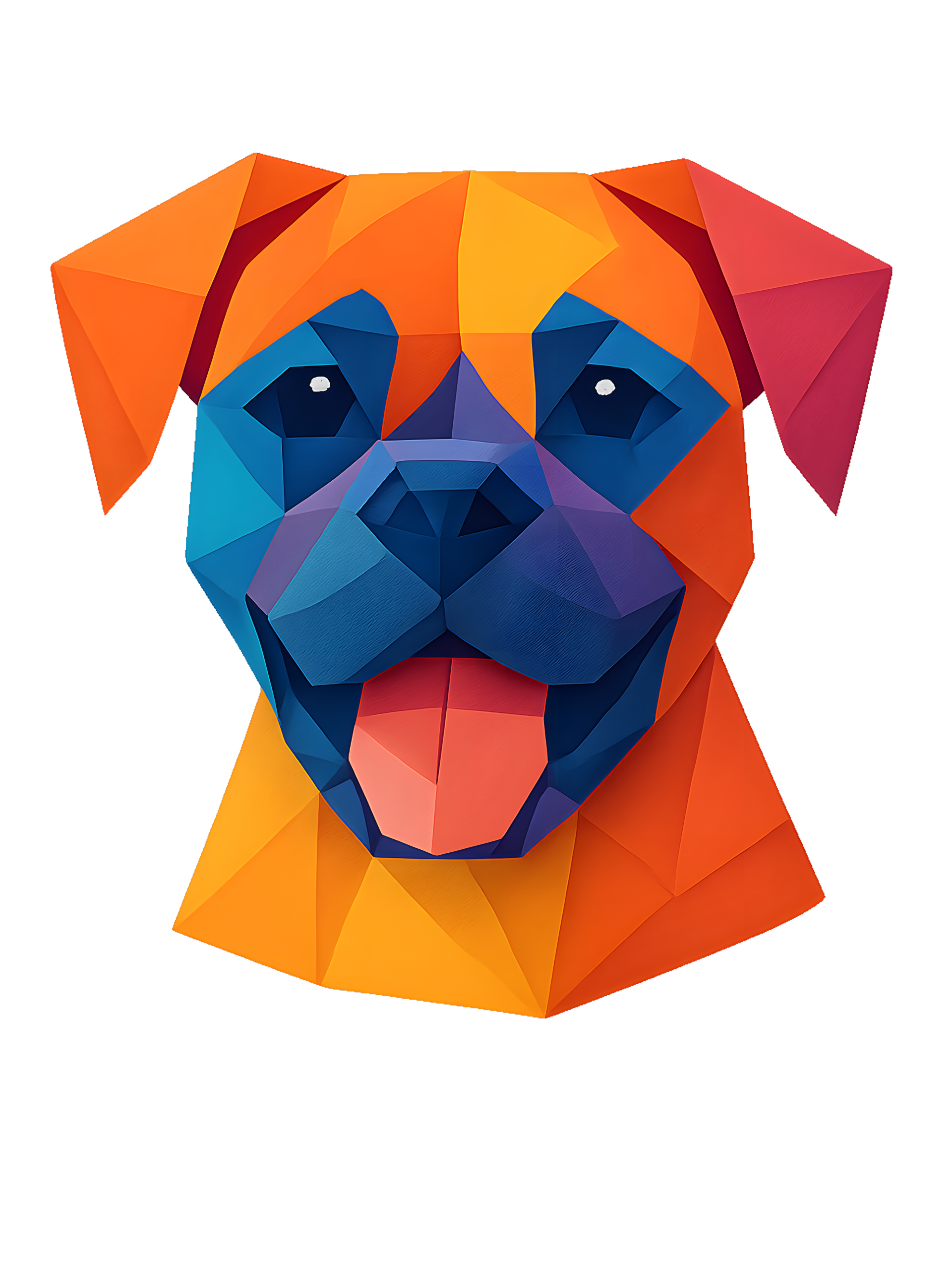 Boxer dog in origami paper style with bright colors - Image 2