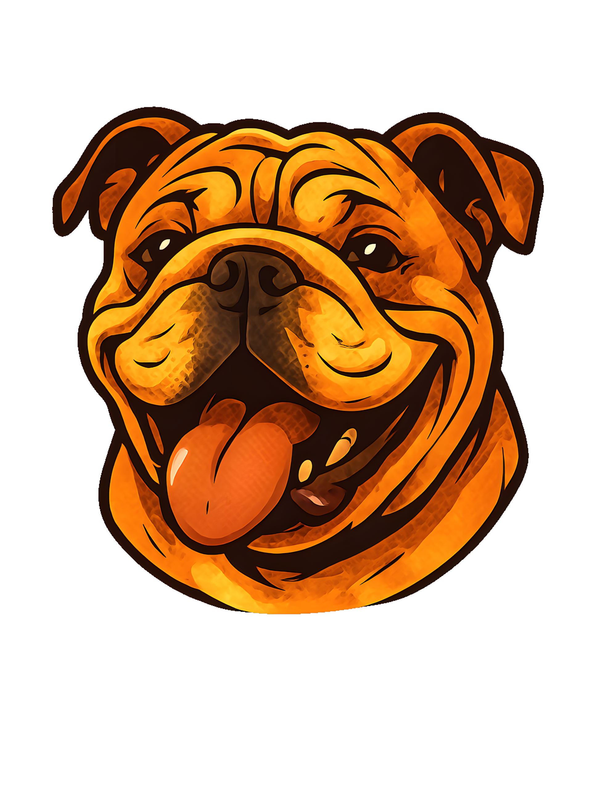 Bulldog in comic book style with warm colors - Image 2