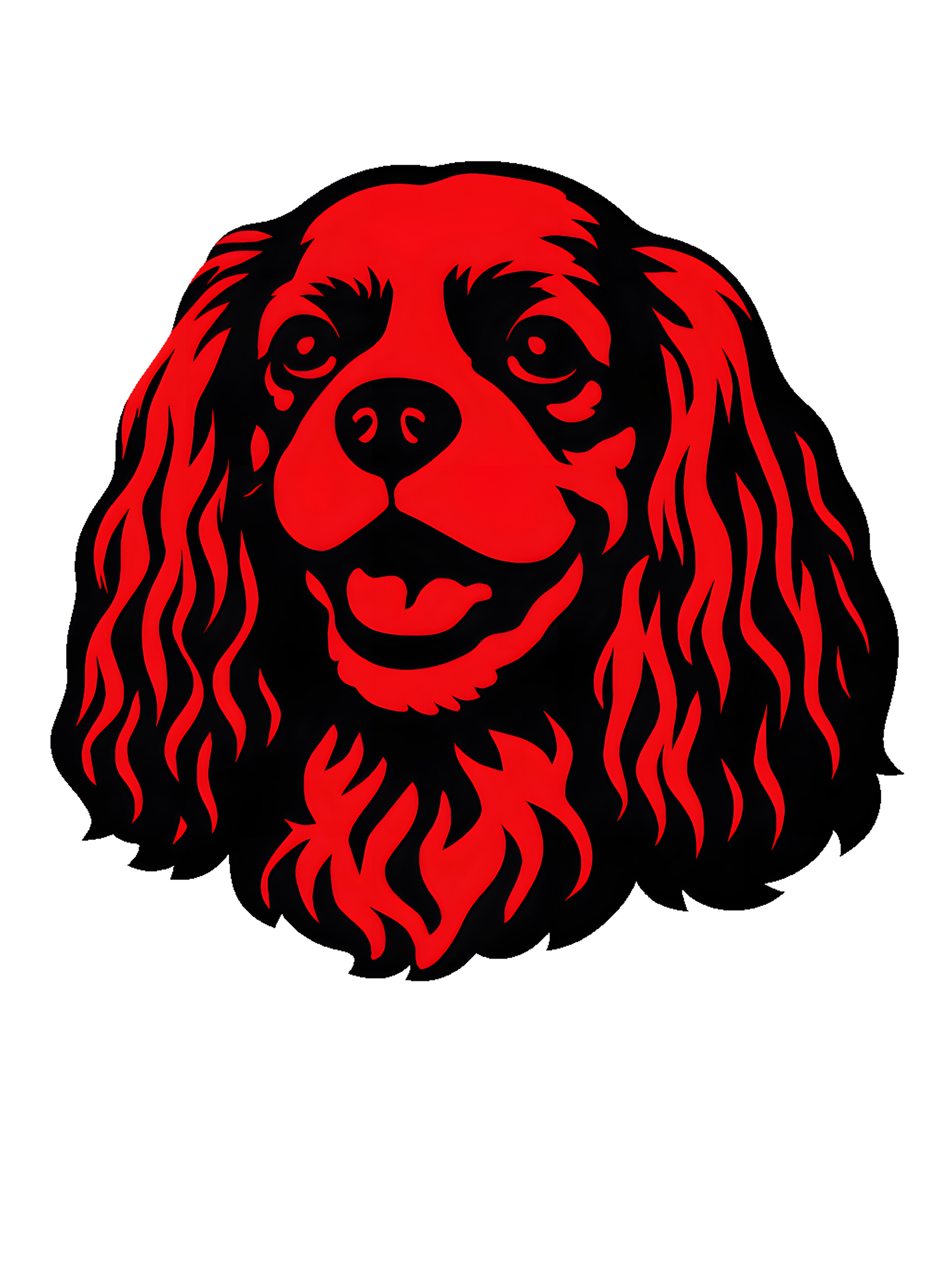 Cavalier King Charles Spaniel in Pop Art style with red and black colors - Image 2
