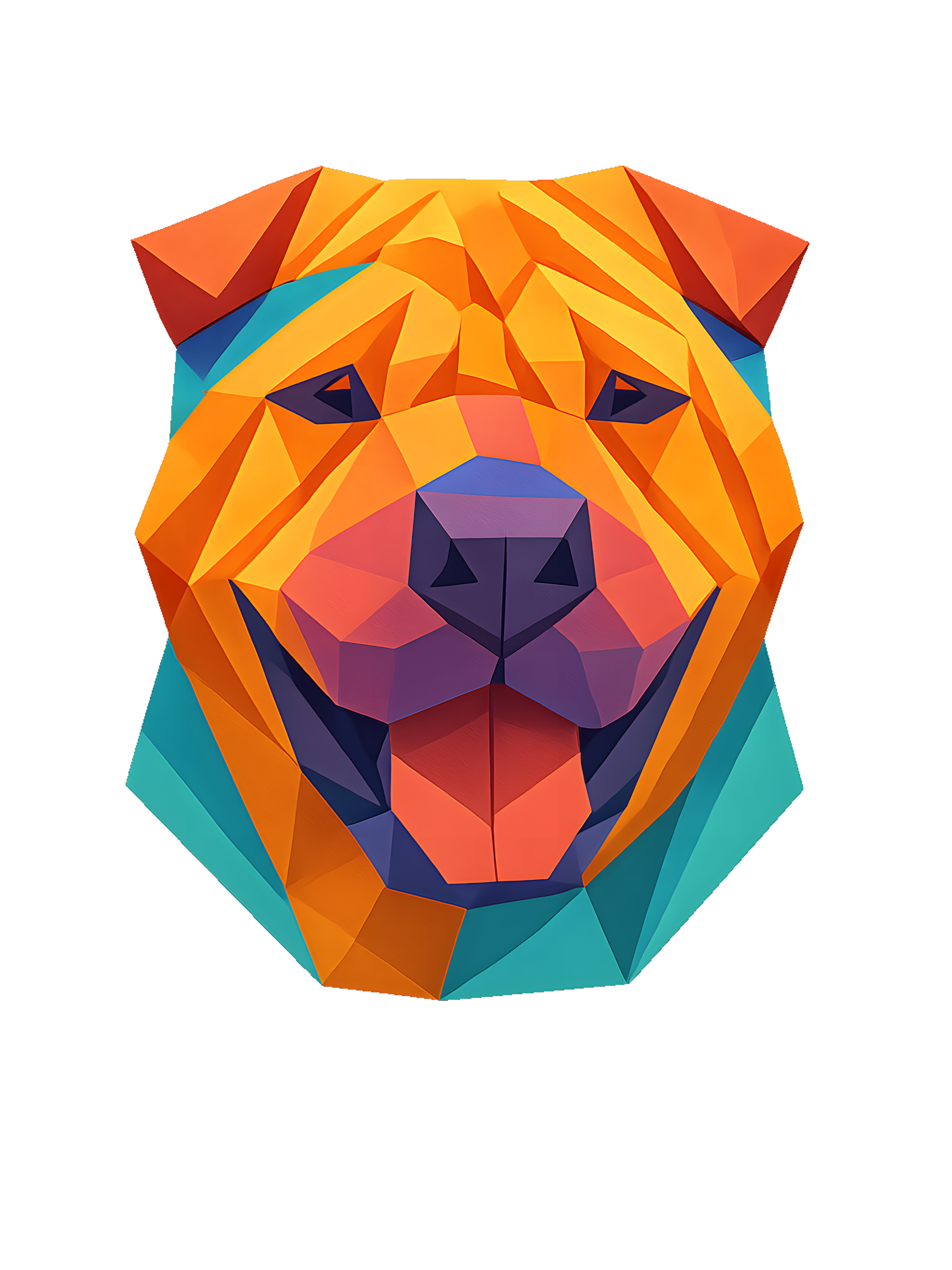 Chinese Shar-Pei in origami paper style with bright colors - Image 2