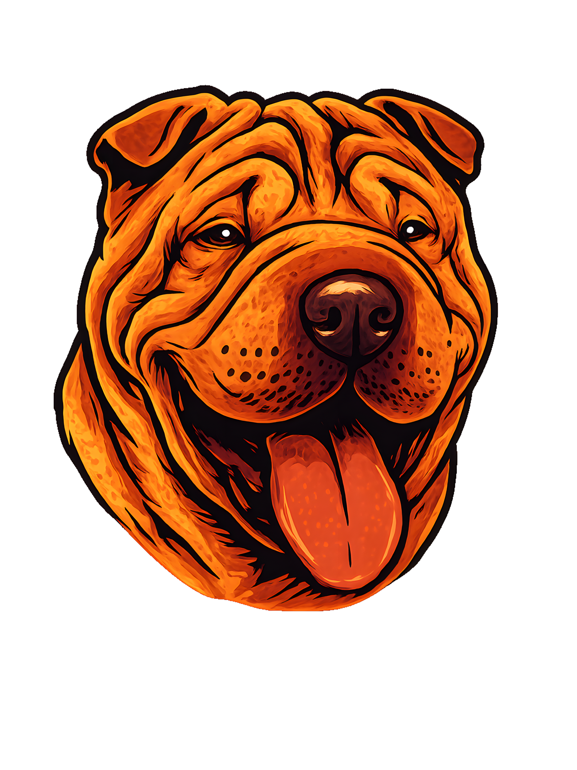 Chinese Shar-Pei in comic book style with warm colors - Image 2