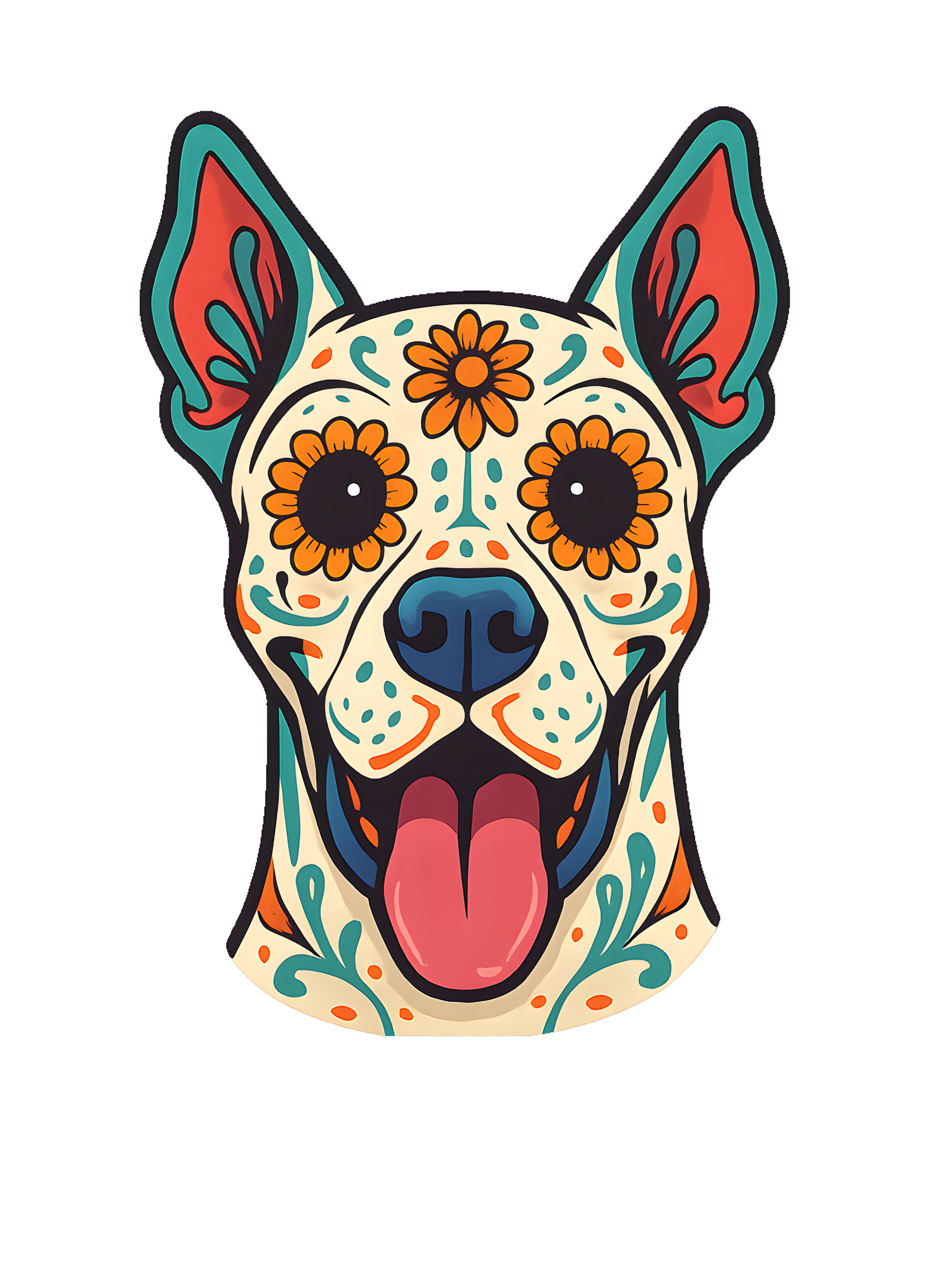 Great Dane in Day of Dead style with bright colors - Image 2