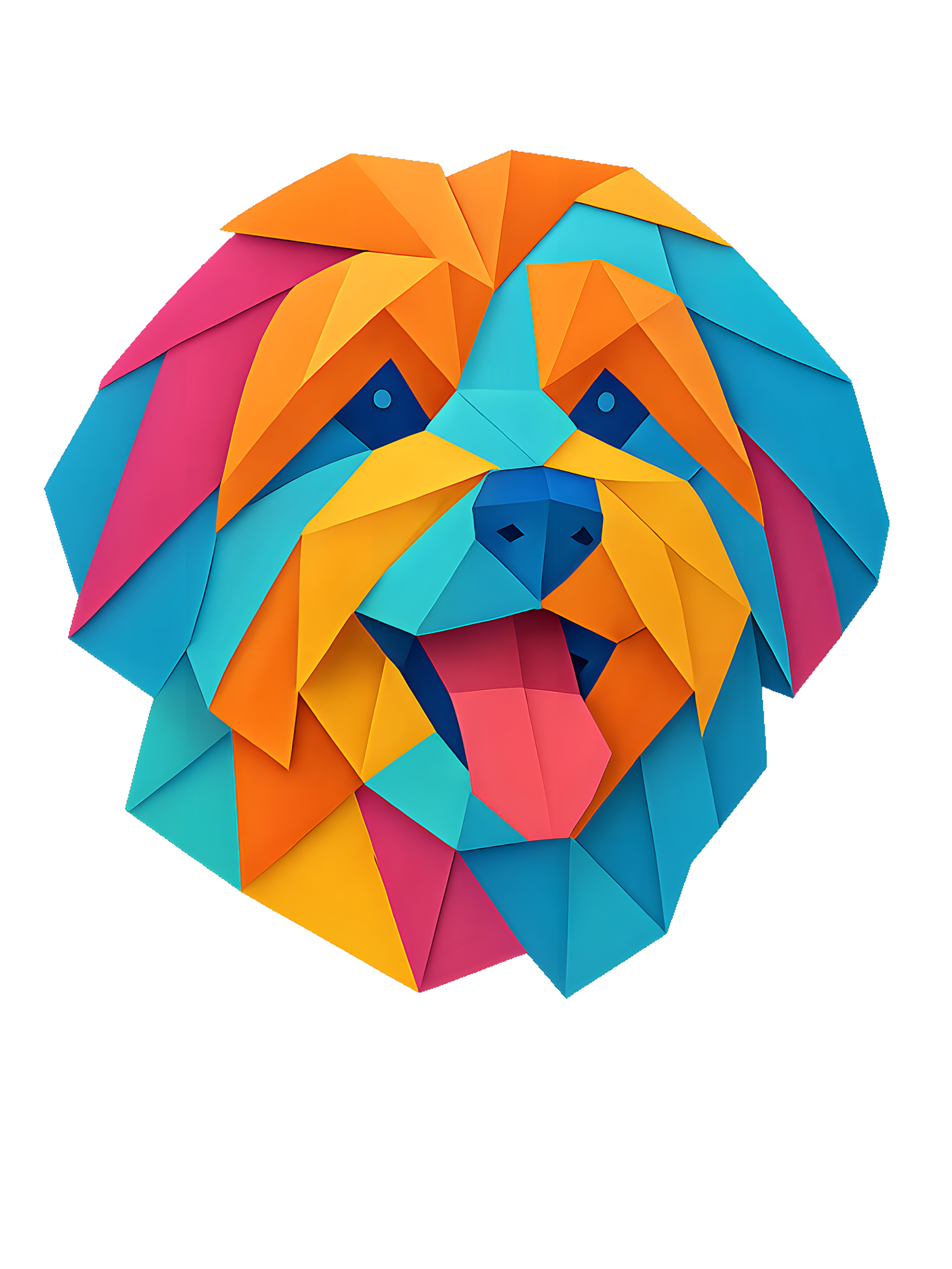 Havanese in origami paper style with bright colors - Image 2