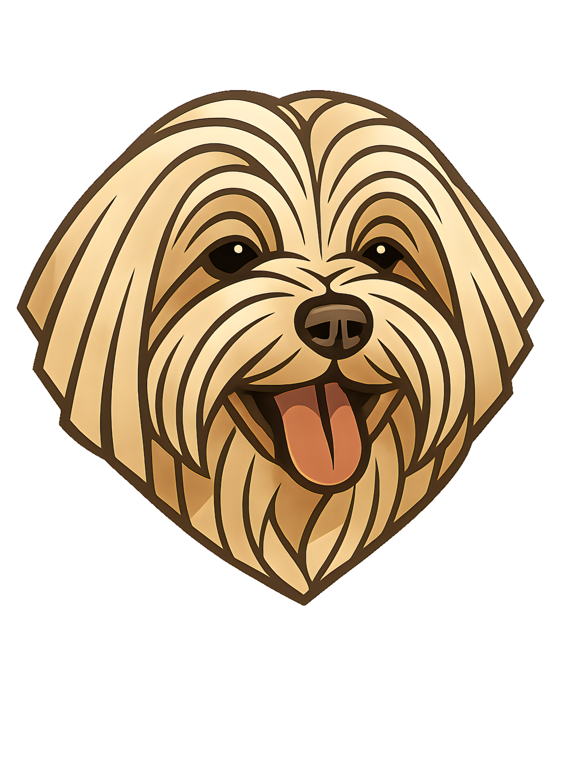 Maltese Dog in Art Deco style with breed colors - Image 2