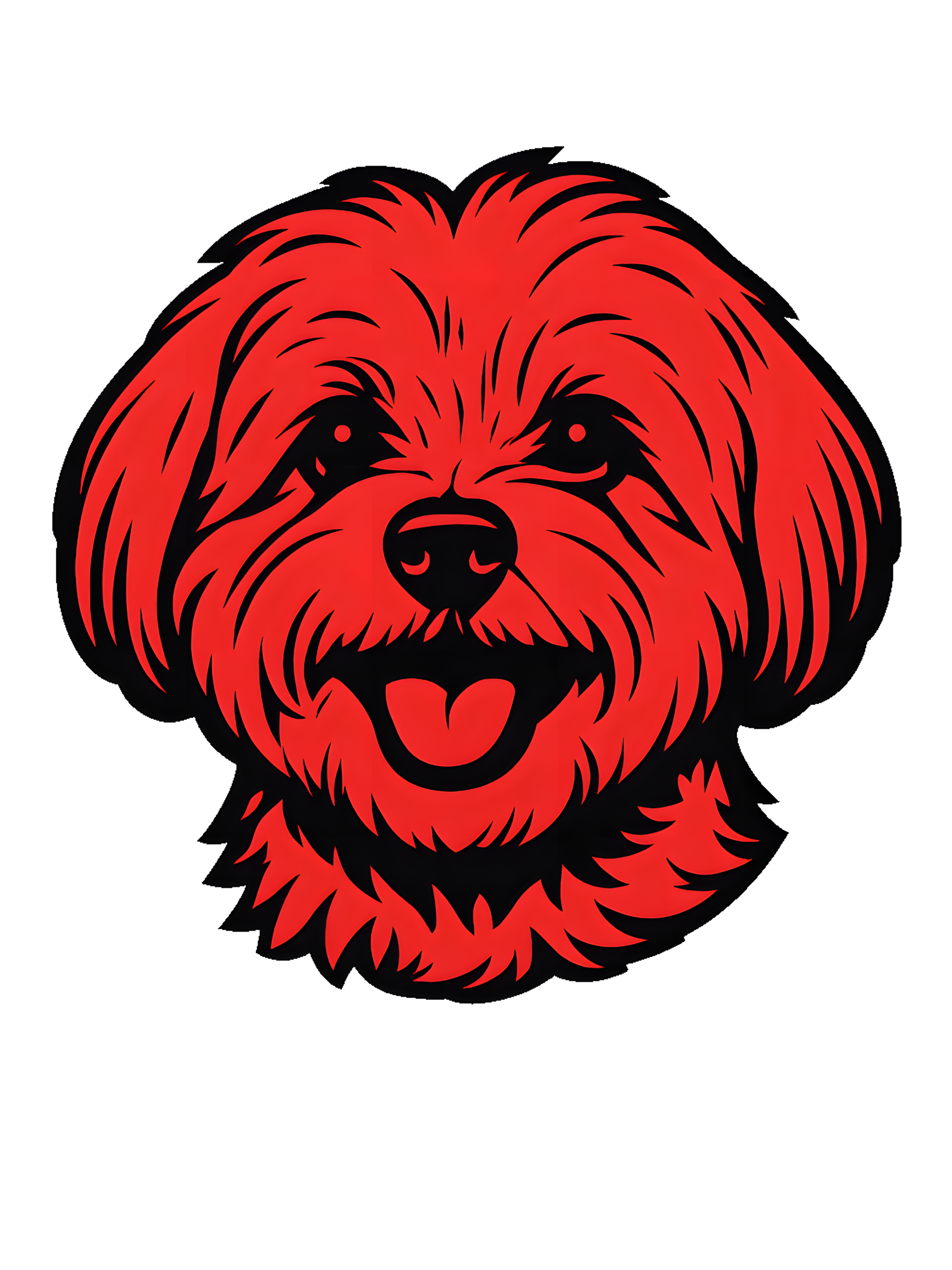 Maltese Dog Pop Art with Bright Red and Deep Black Colors - Image 2