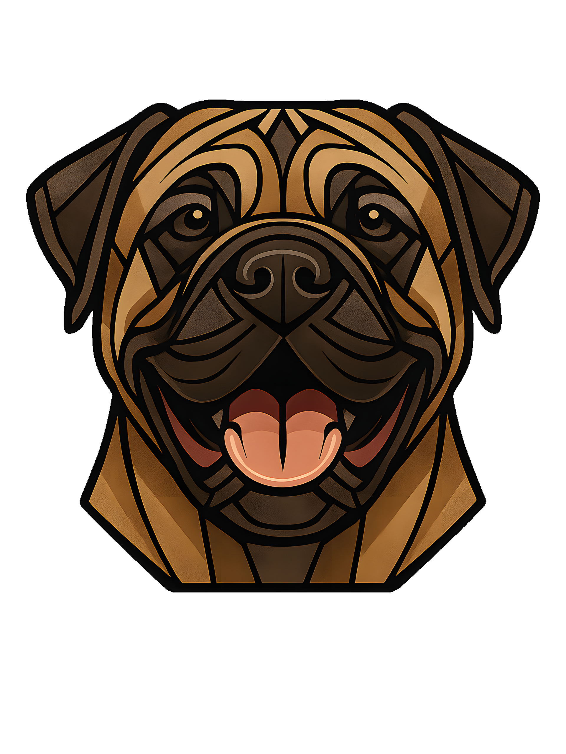 Mastiff in Art Deco style with common breed colors - Image 2