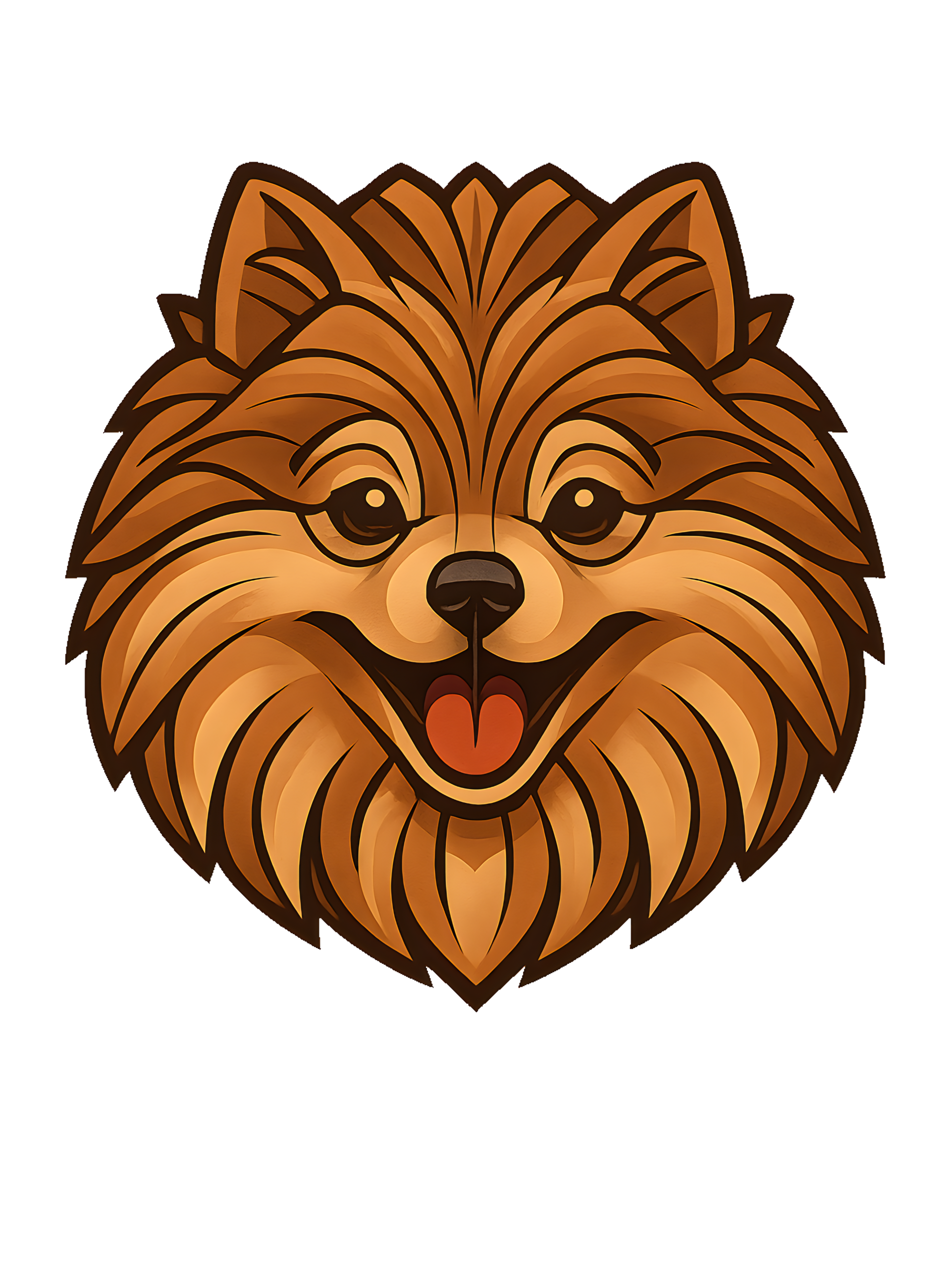 Pomeranian in Art Deco style with breed colors - Image 2