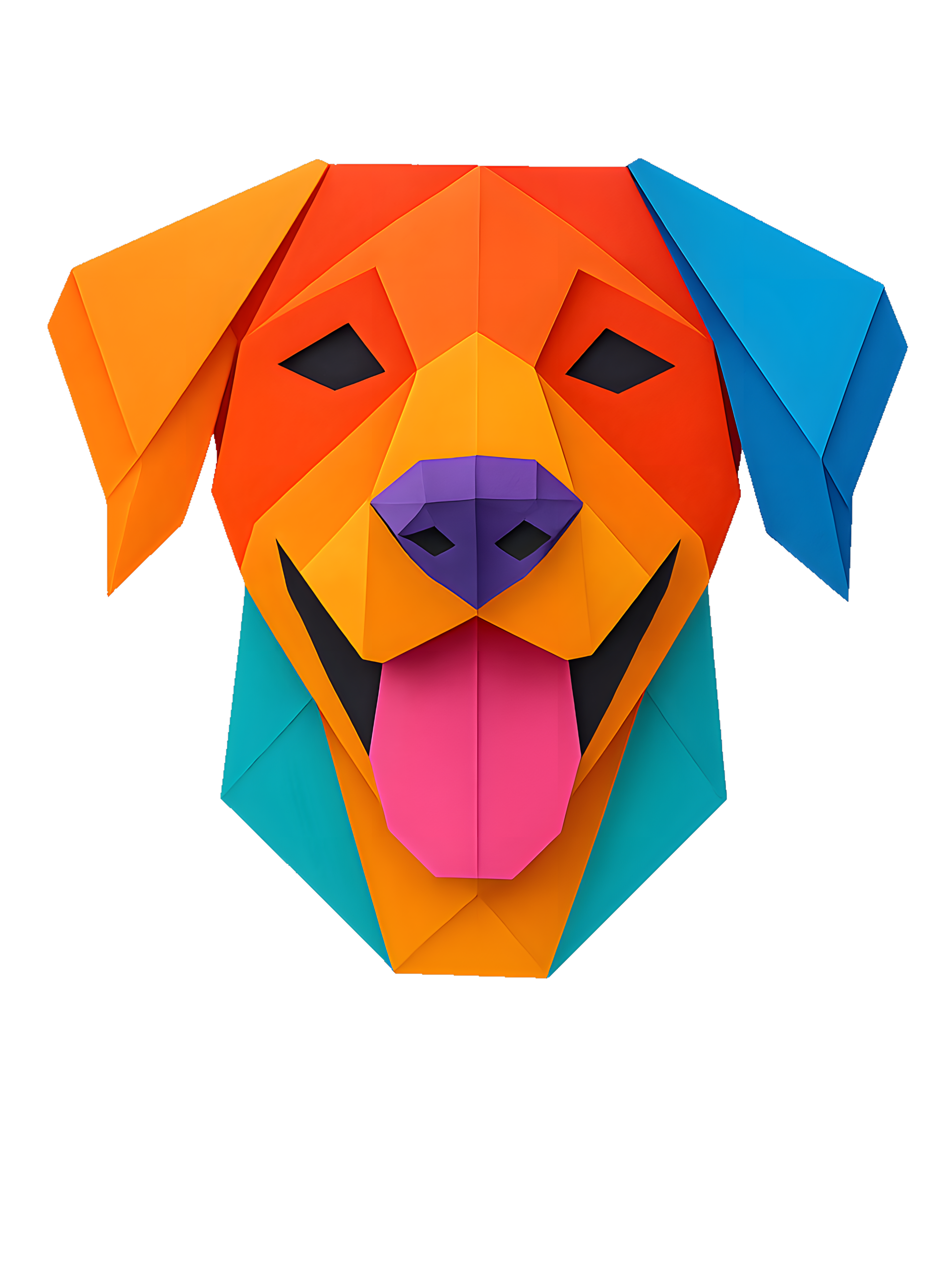 Rhodesian Ridgeback in origami paper style with bright colors - Image 2