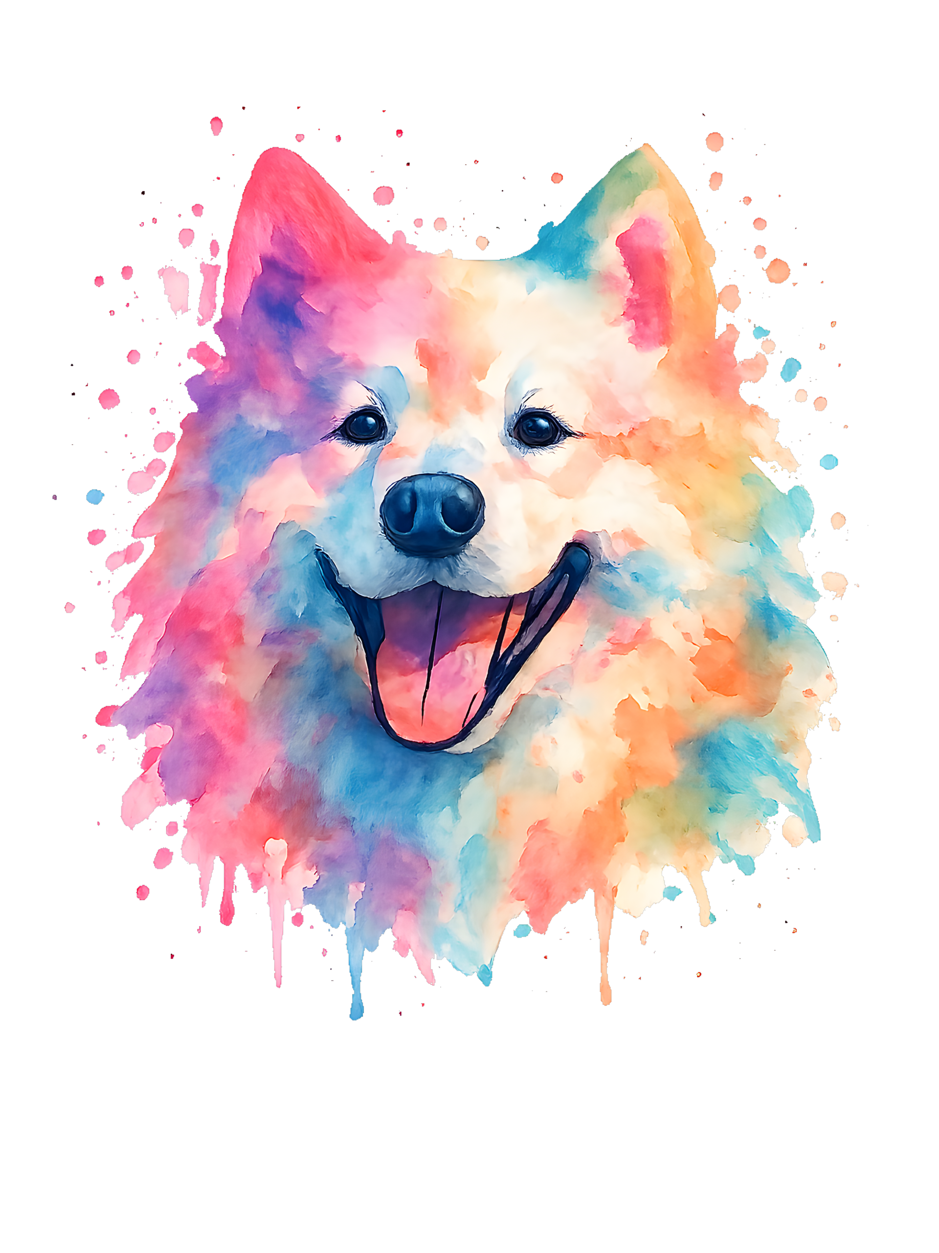Samoyed in Watercolor Splash style with vibrant colors - Image 2