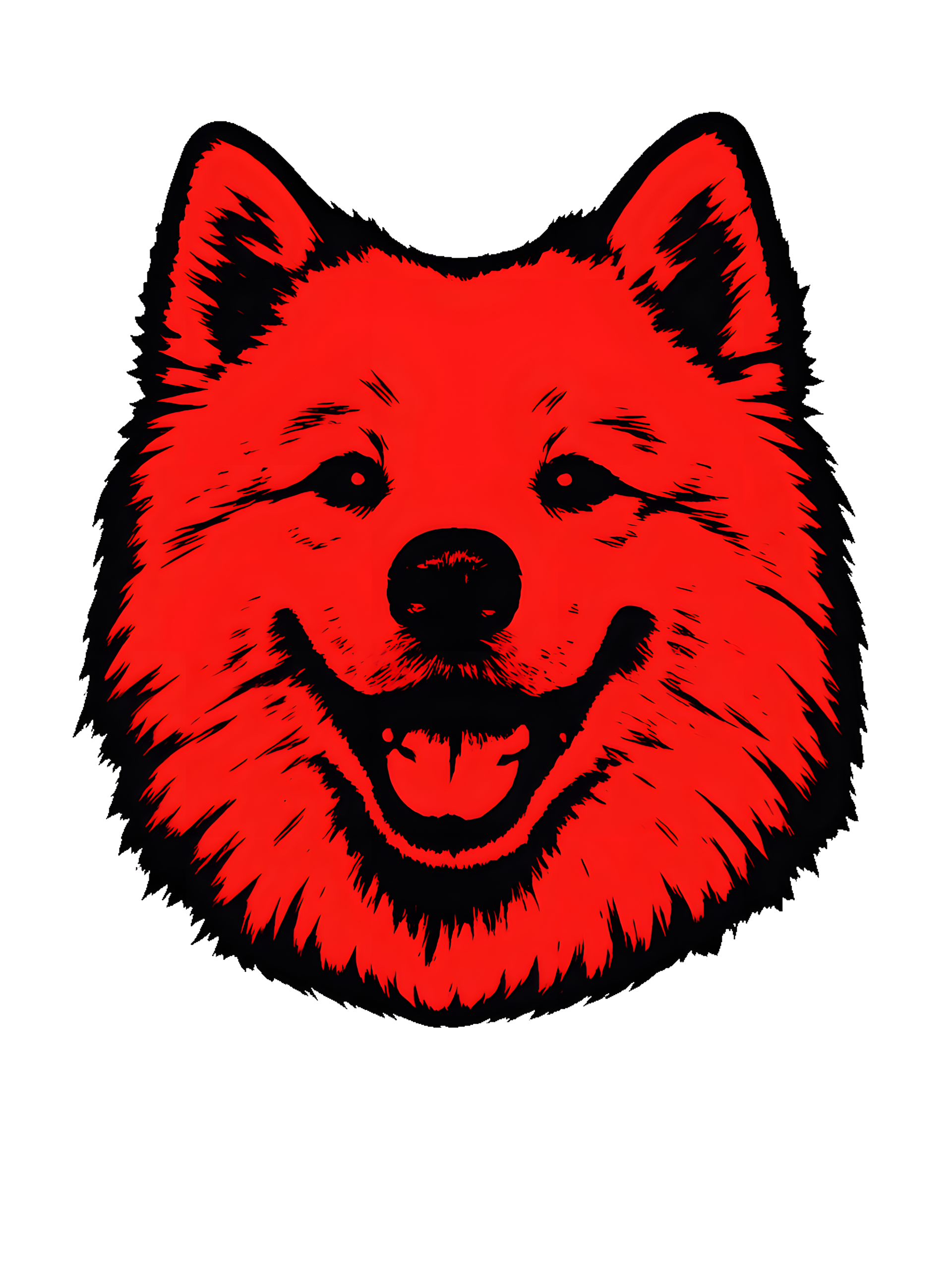 Samoyed in Pop Art style with bright red and deep black colors - Image 2