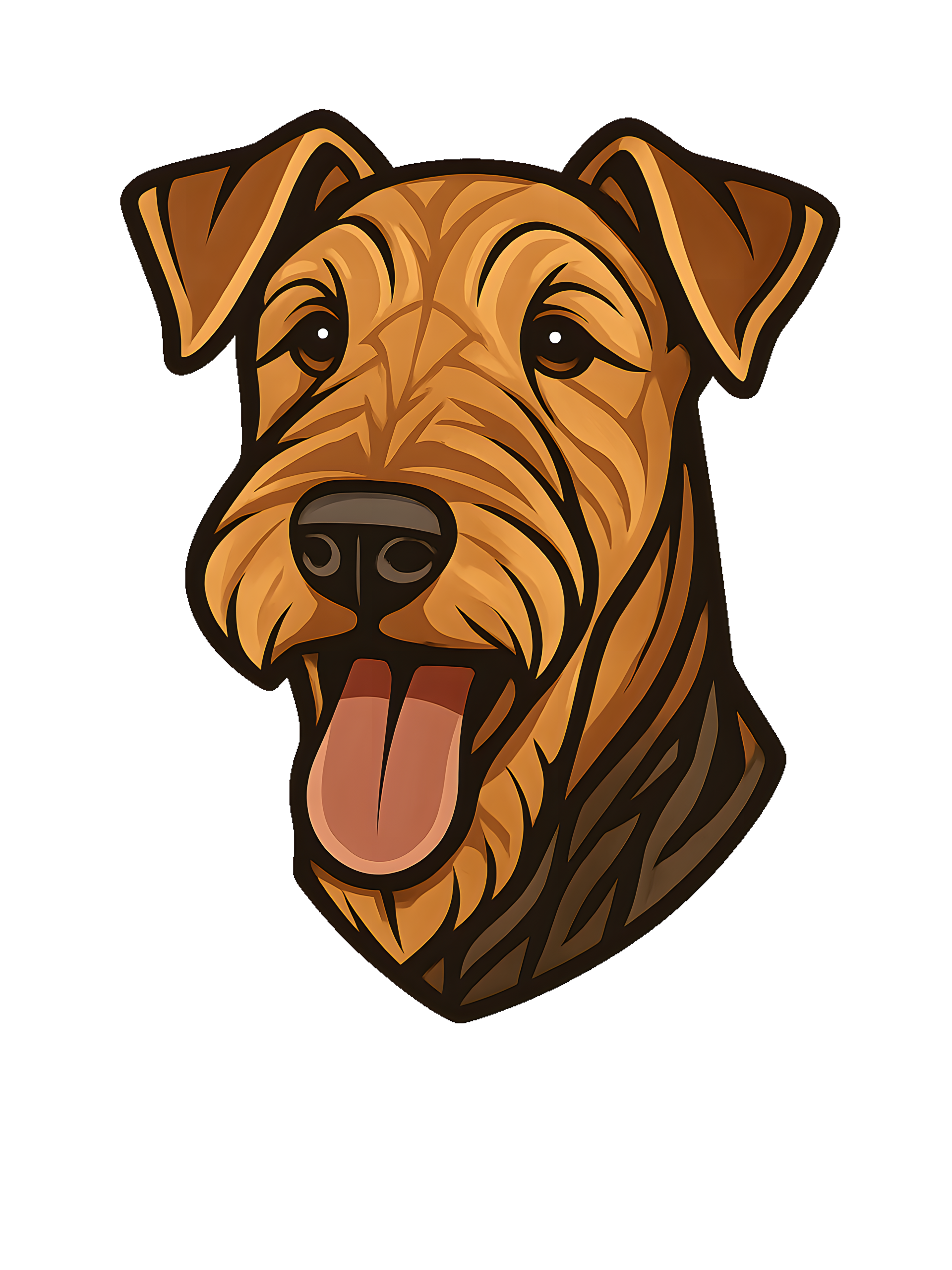 Airedale Terrier in Art Deco style with breed colors - Image 2