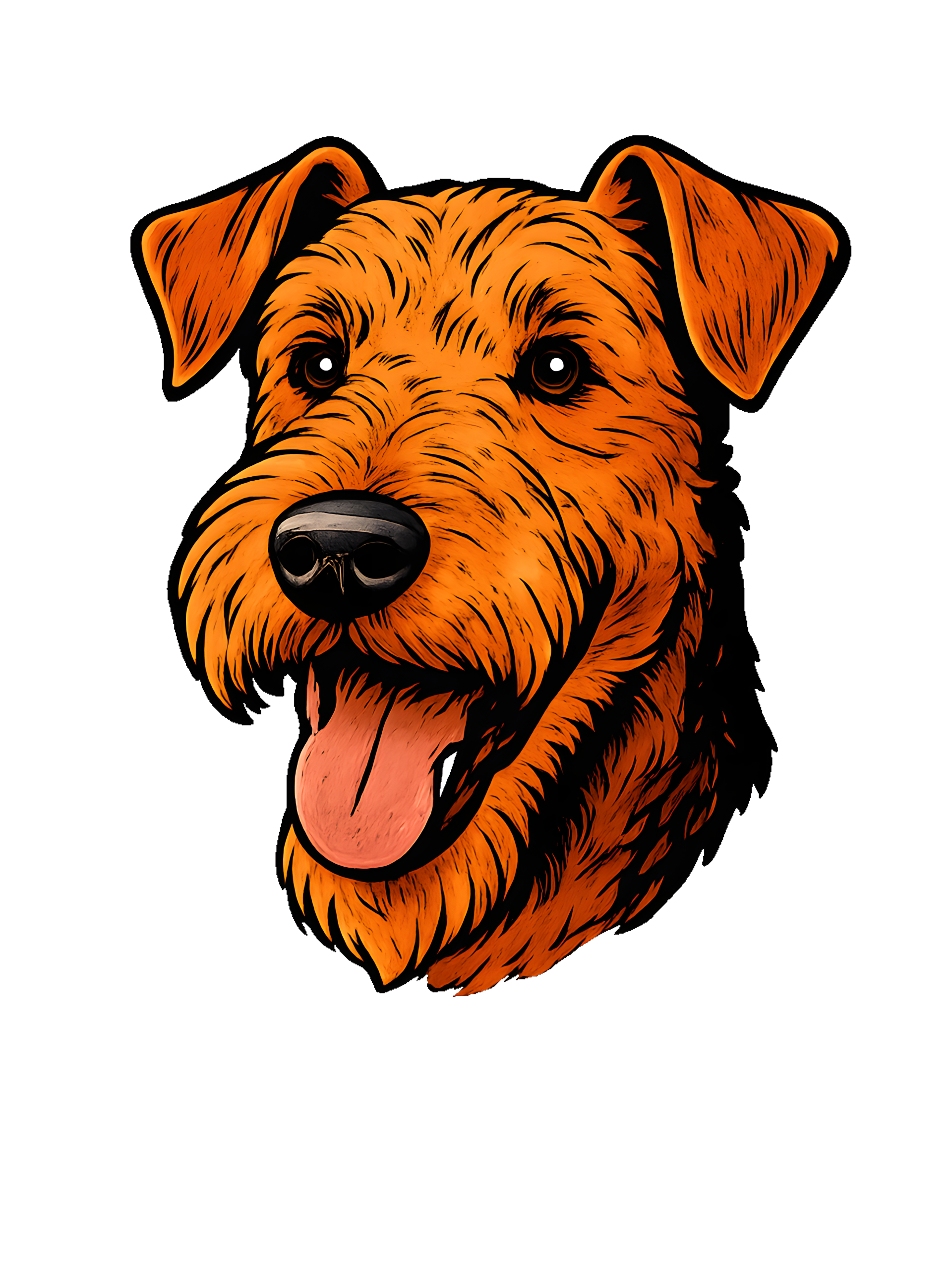 Airedale Terrier in comic book style with warm colors - Image 2