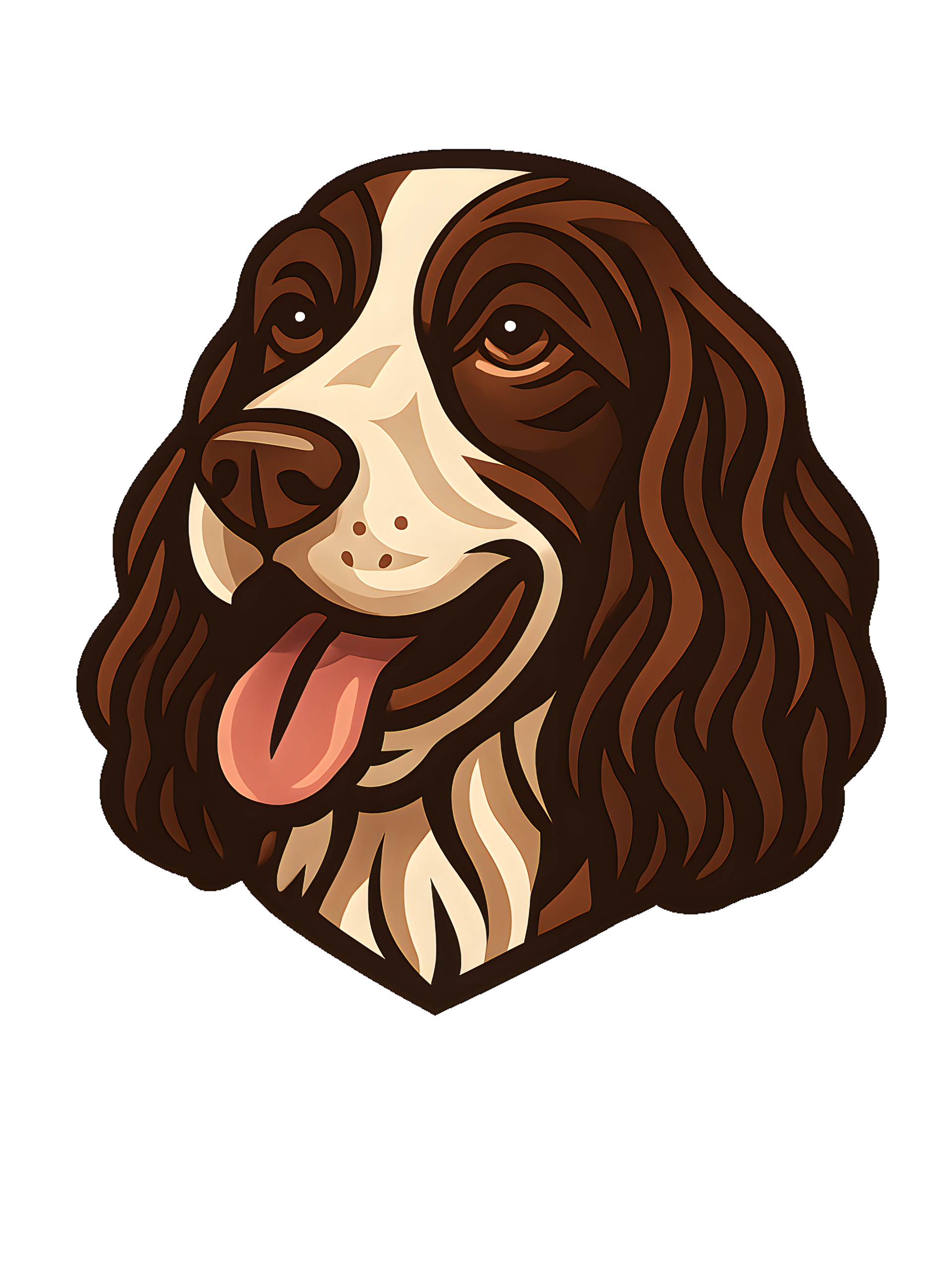 English Springer Spaniel in Art Deco style with breed colors - Image 2
