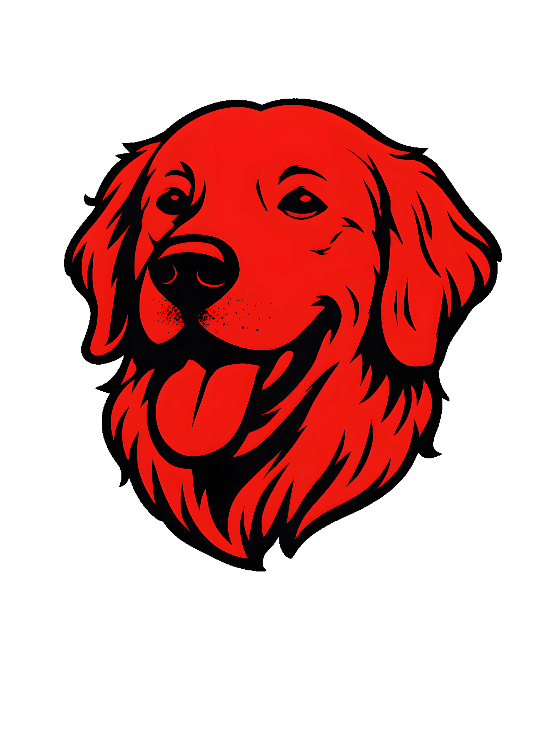 Golden Retriever in Pop Art style with Bright Red and Deep Black - Image 2