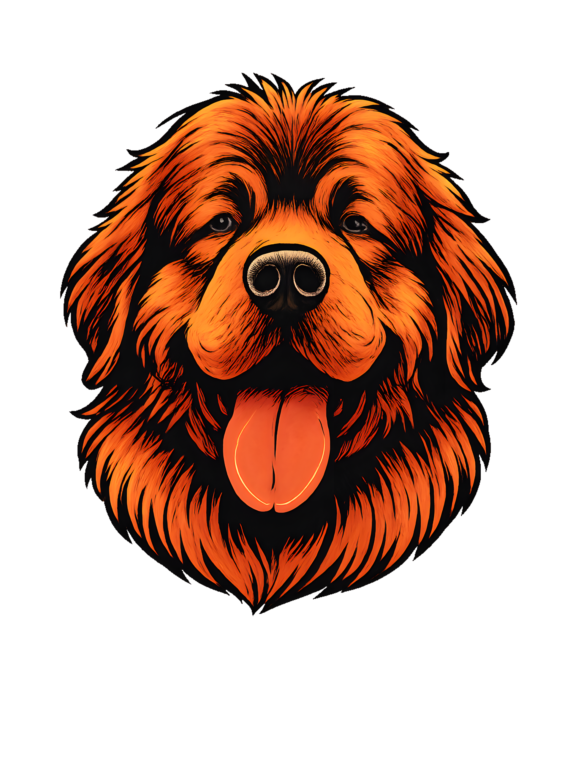 Newfoundland Dog in comic book style with warm colors - Image 2