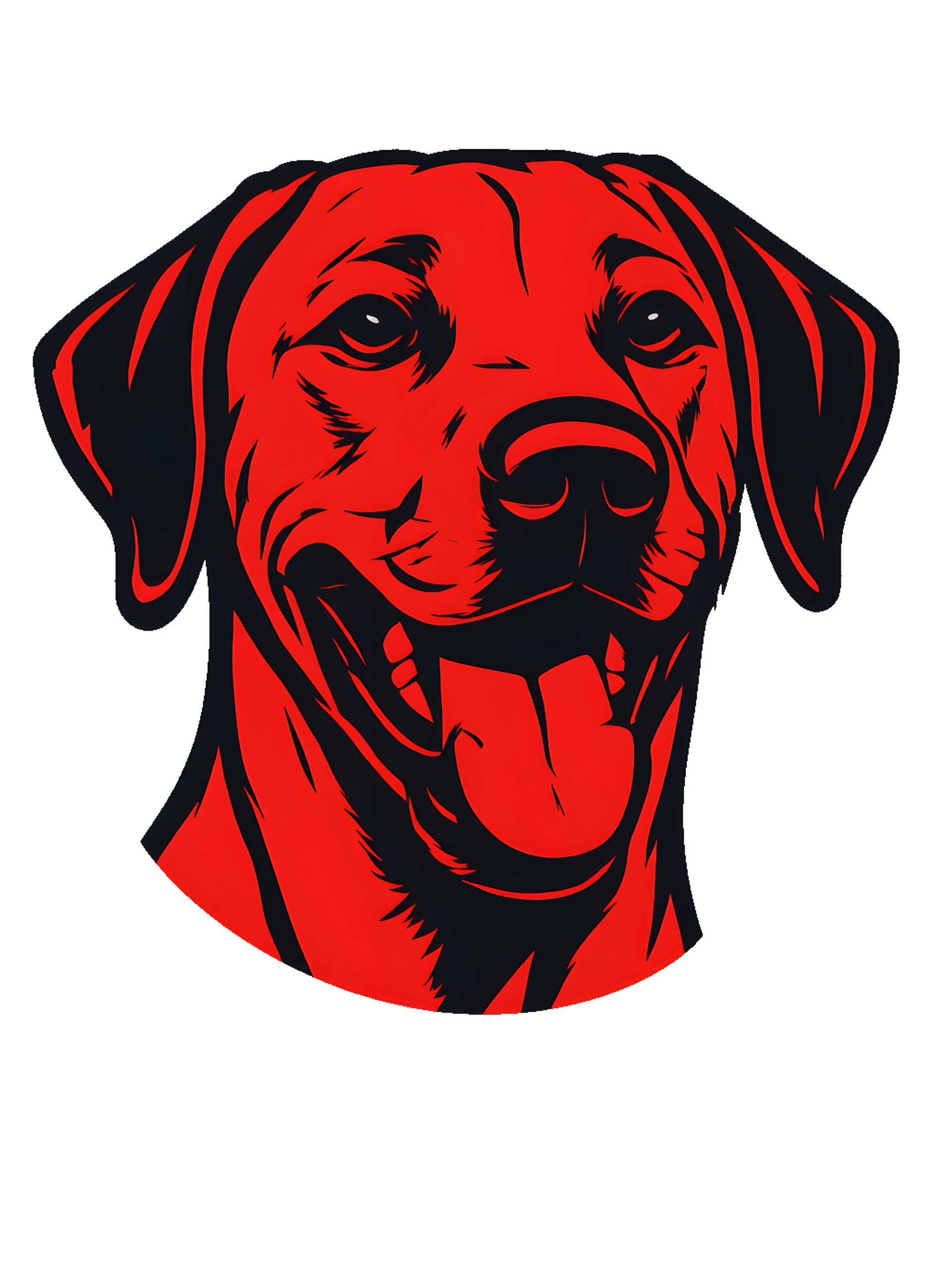 Rhodesian Ridgeback in Pop Art style with bright red and deep black - Image 2