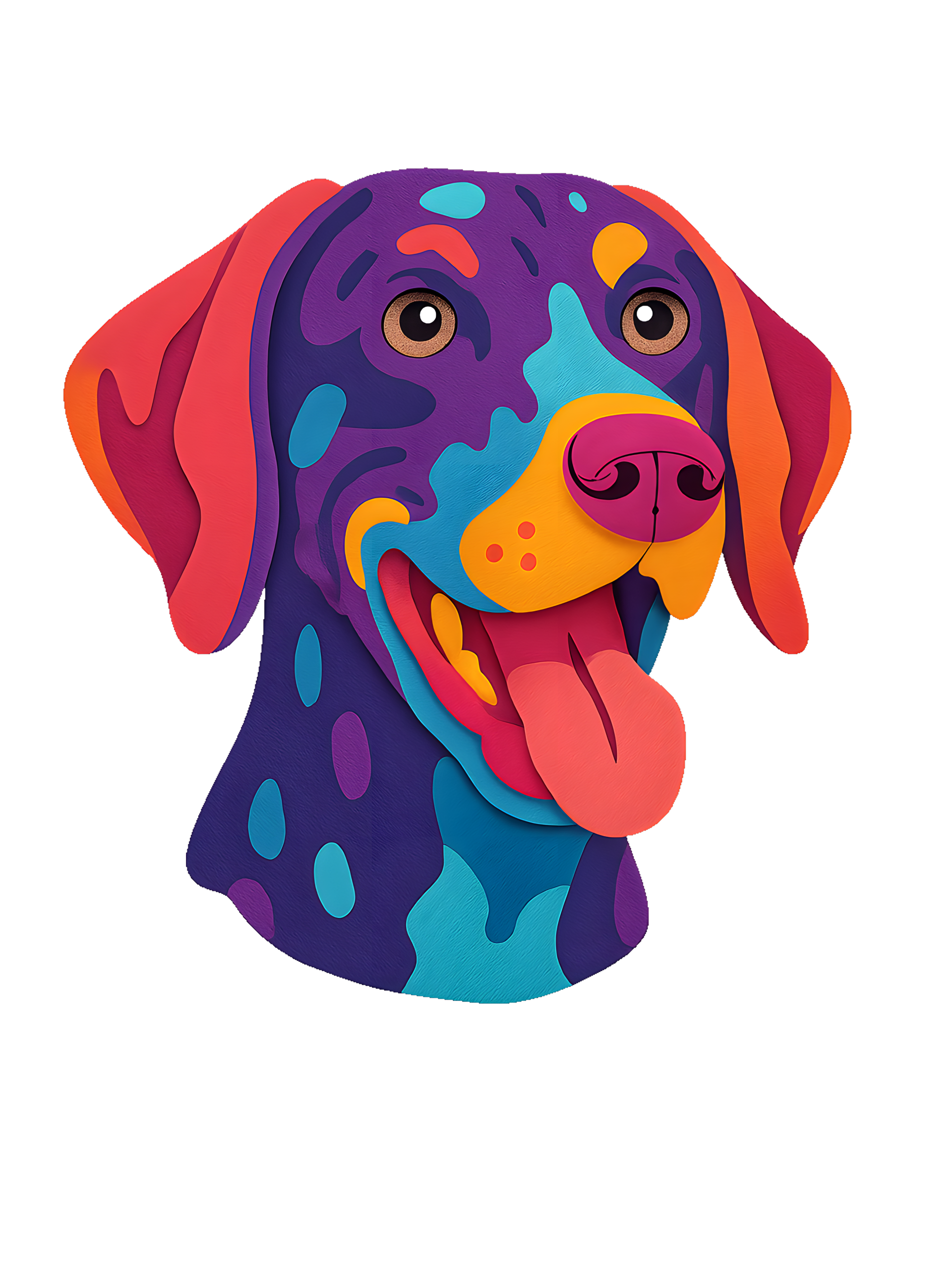 German Shorthaired Pointer in paper cutout style with bright colors - Image 2