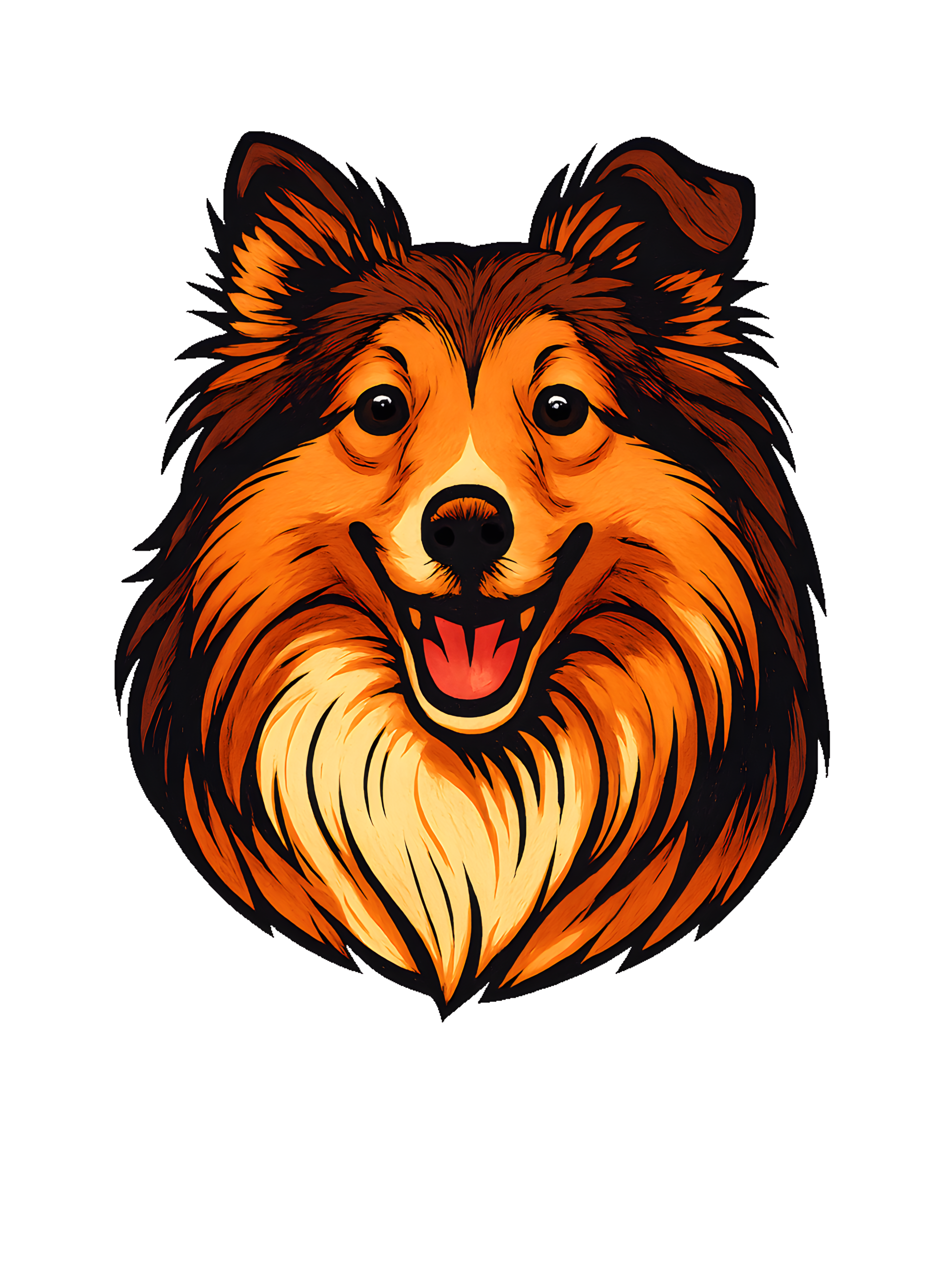 Shetland Sheepdog in comic book style with warm colors - Image 2