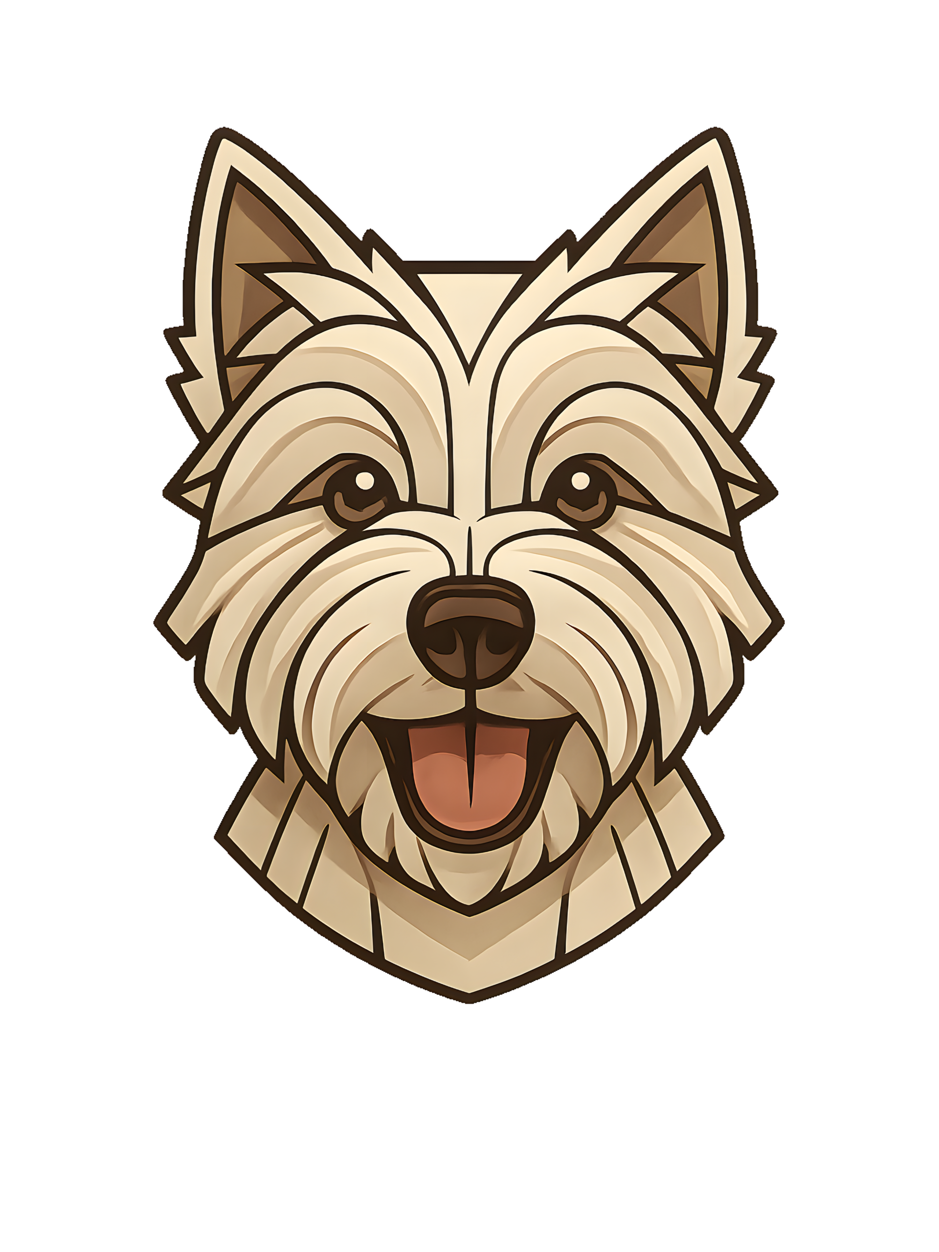 West Highland White Terrier in Art Deco style with breed colors - Image 2