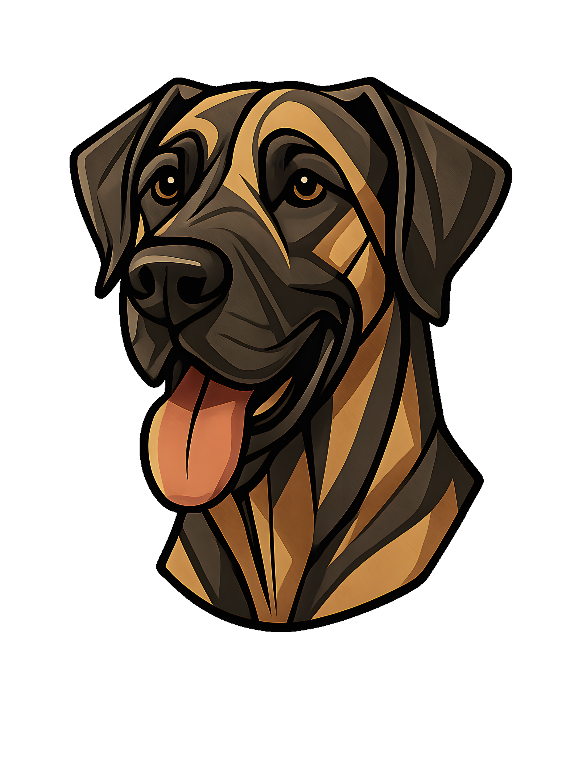 Great Dane in Art Deco style with common breed colors - Image 2