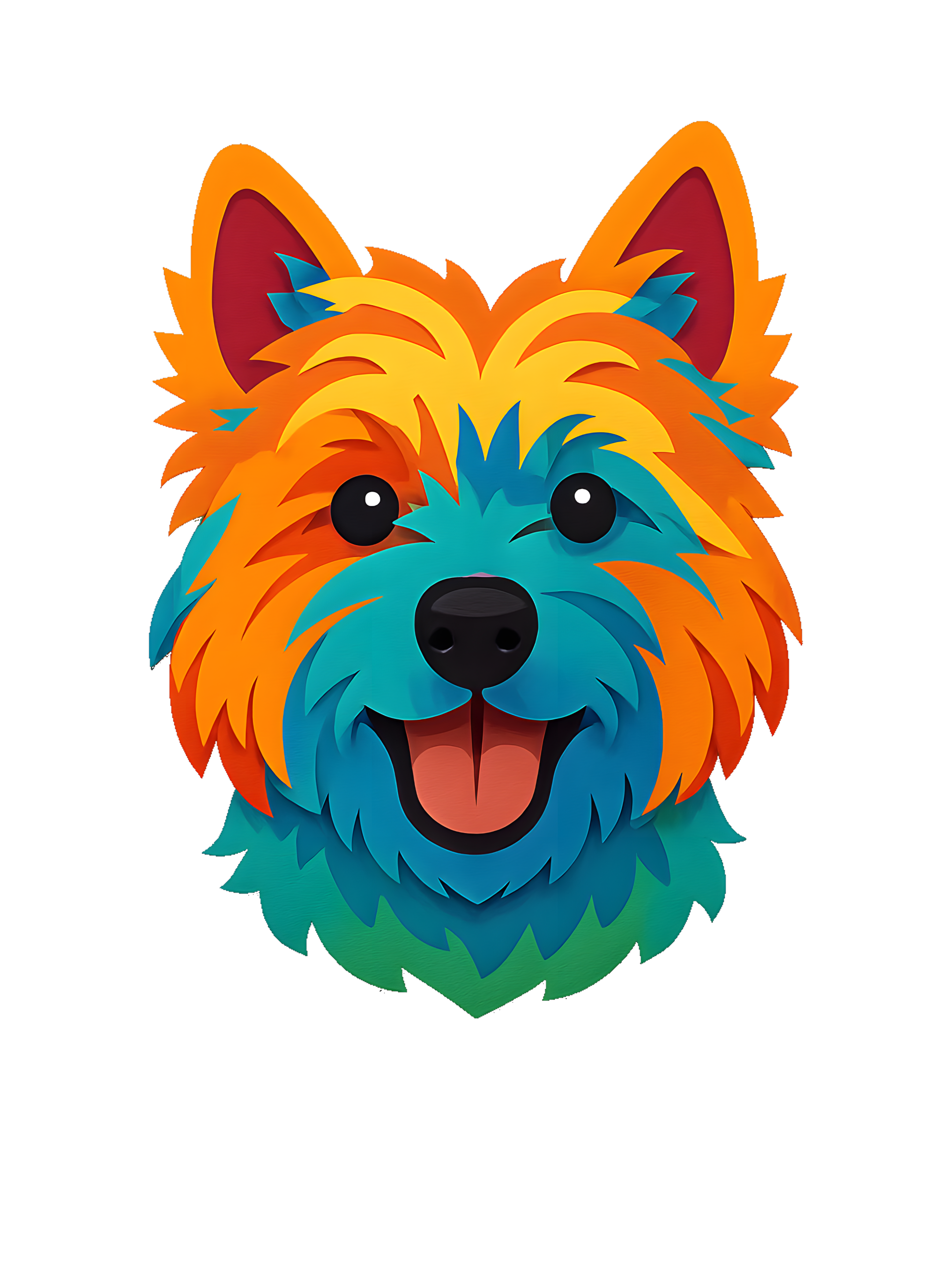 West Highland White Terrier in paper cutout style with bright colors - Image 2