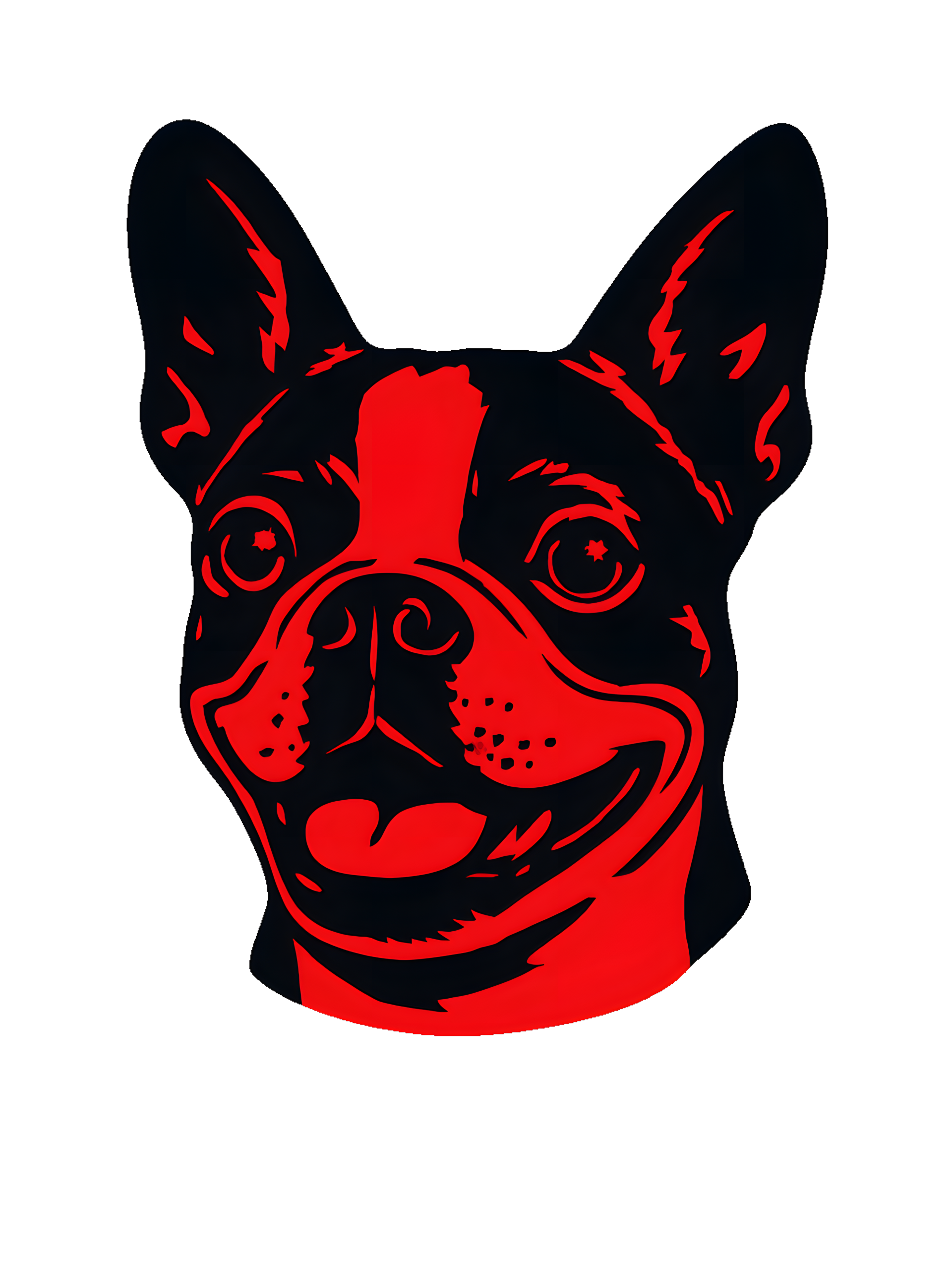 Boston Terrier in Pop Art style with bright red and deep black - Image 2