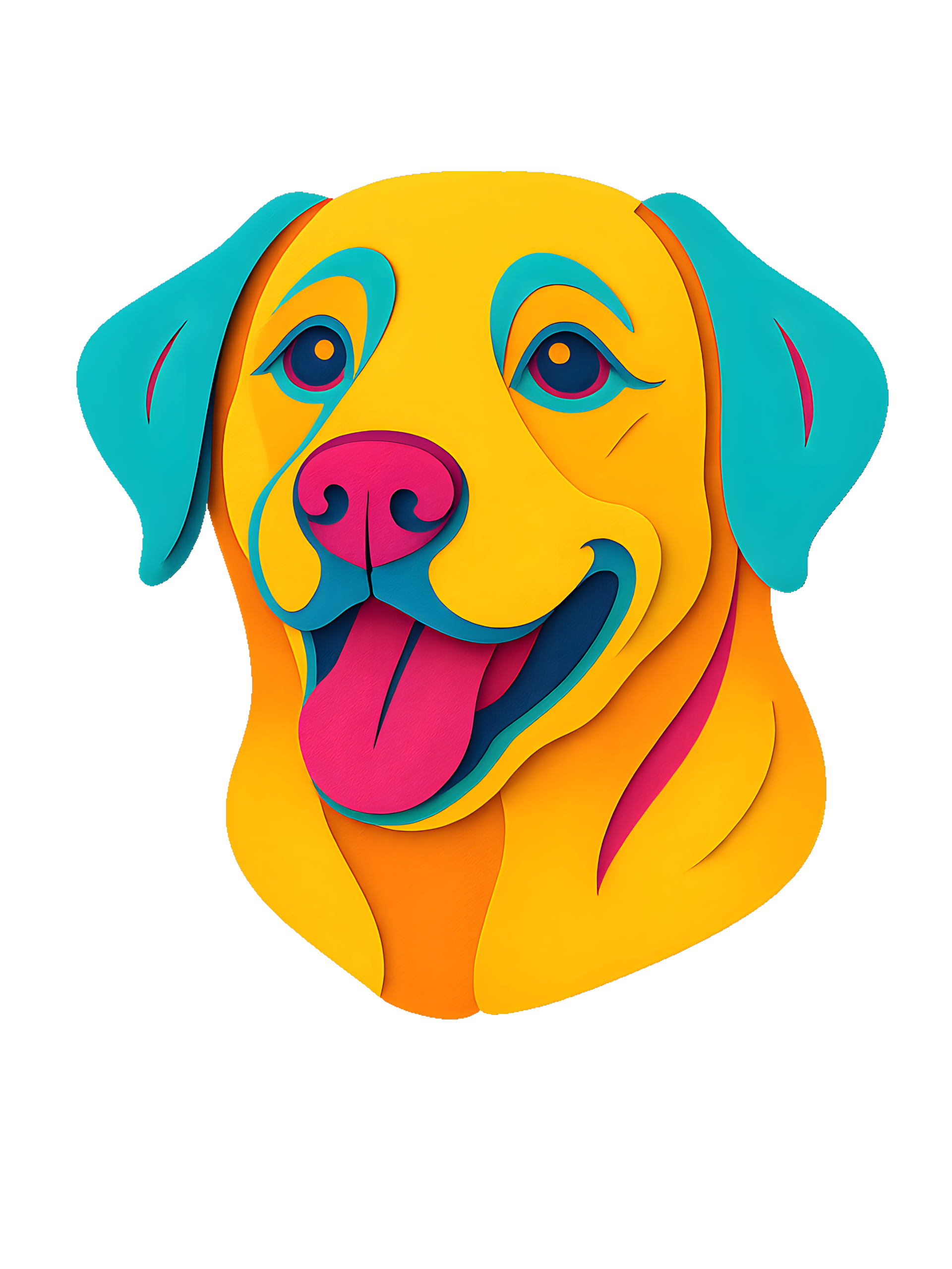 Labrador Retriever in paper cutout style with bright colors - Image 2