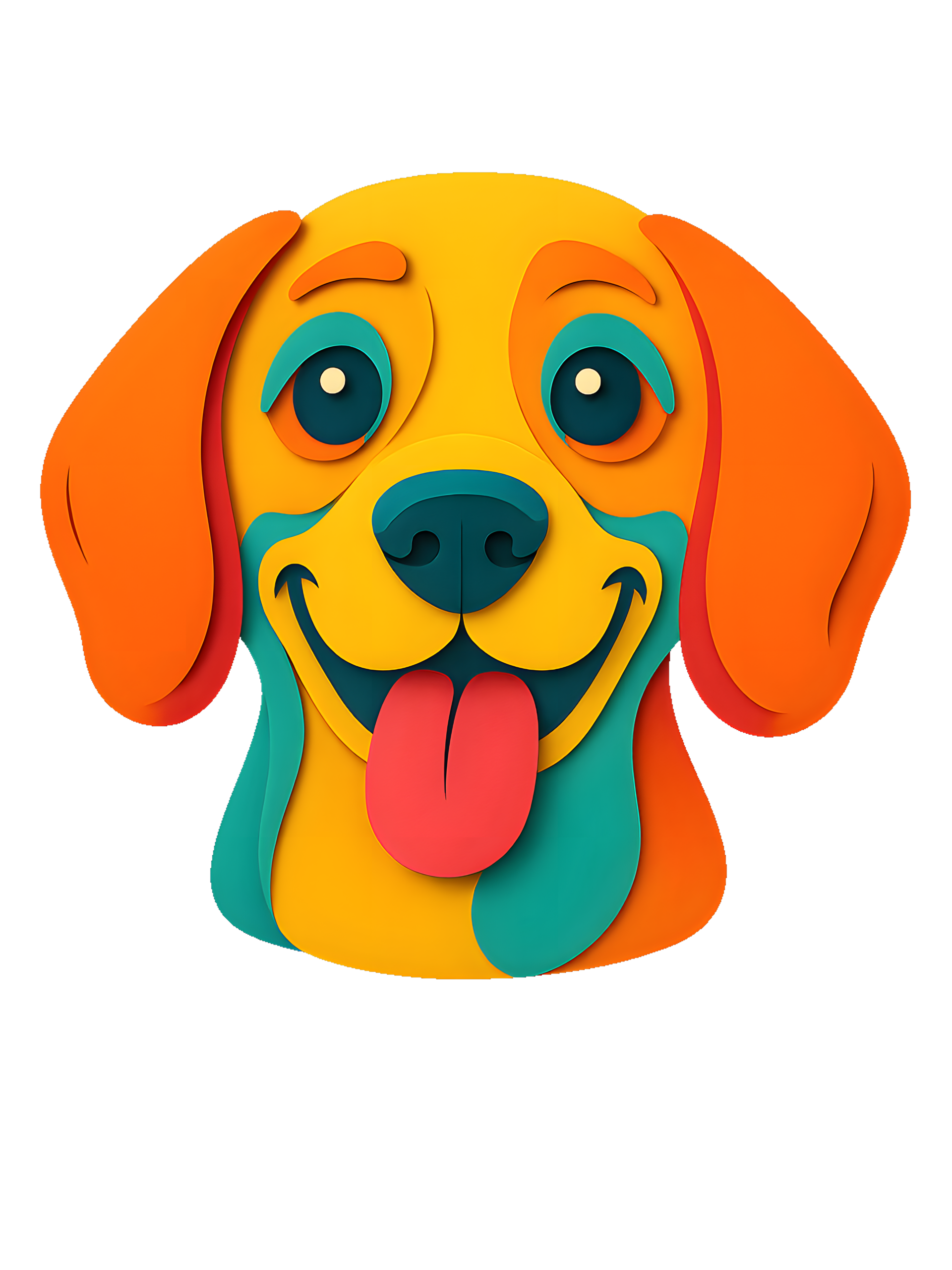 Beagle in paper cutout style with bright colors - Image 2