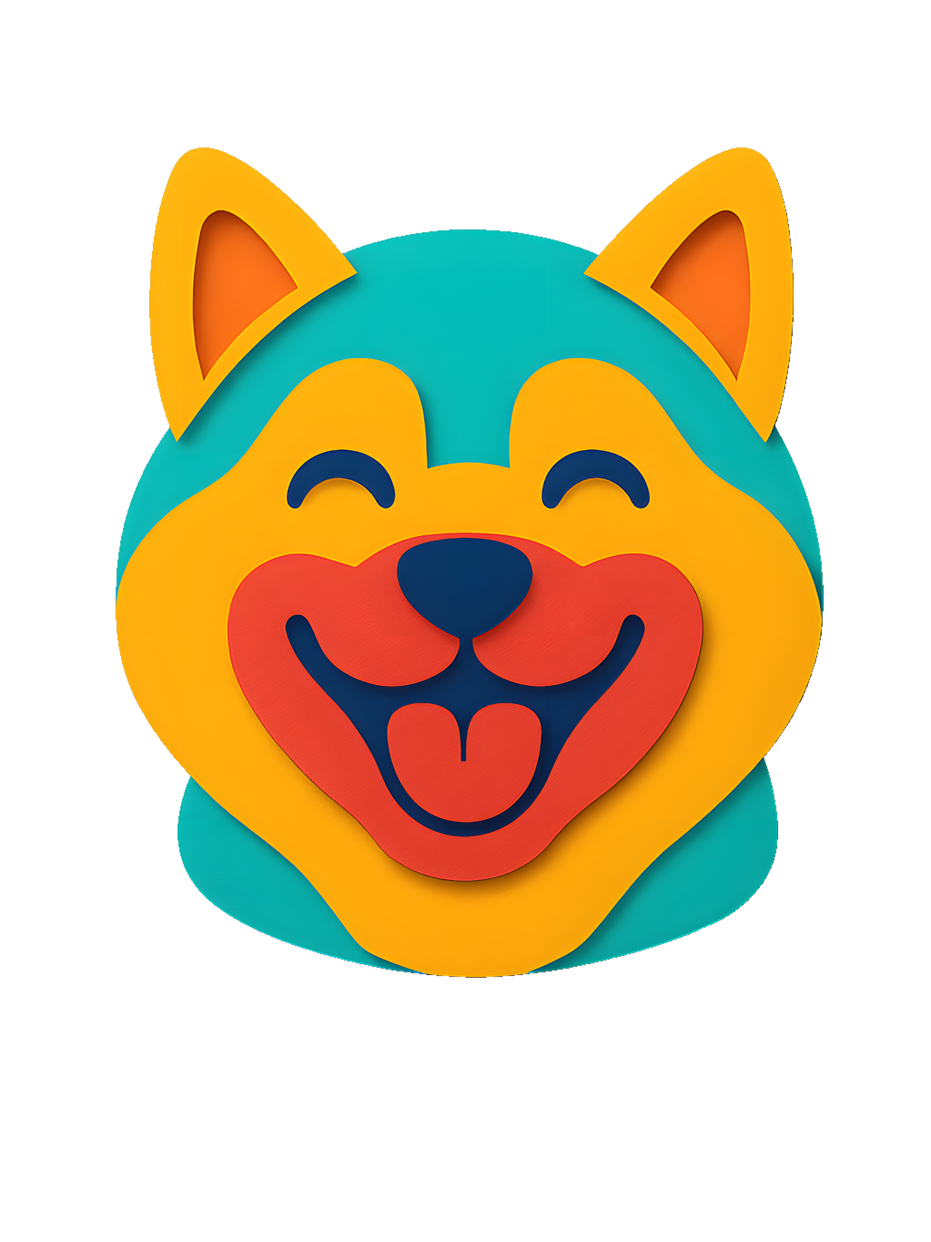 Shiba Inu in paper cutout style with bright colors - Image 2