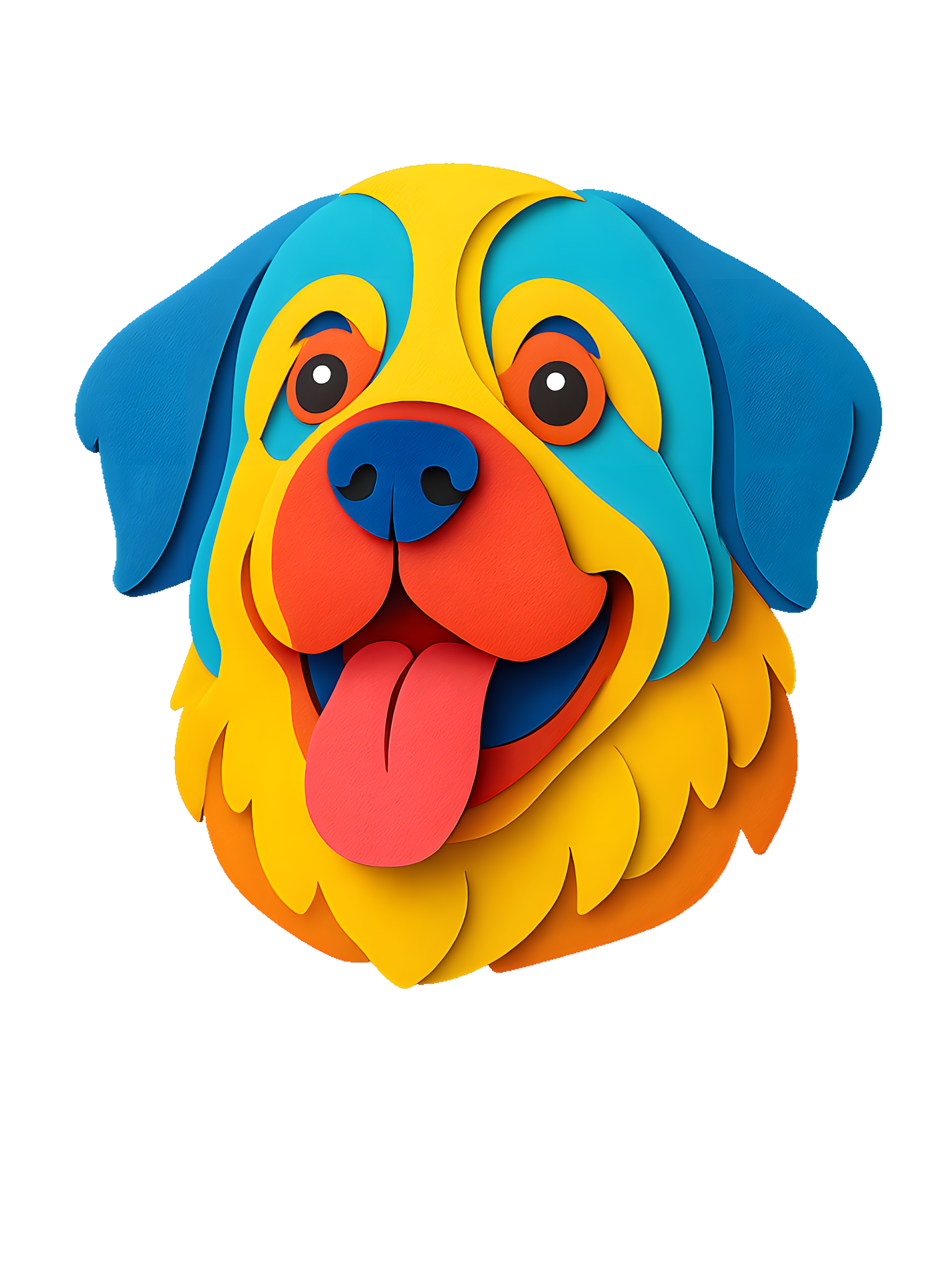 St. Bernard in paper cutout style with bright colors - Image 2