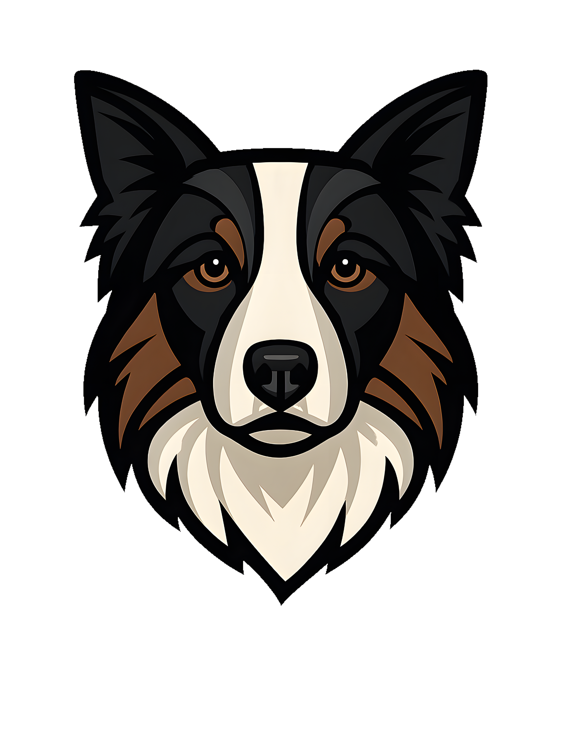 Border Collie in Art Deco style with common breed colors - Image 2