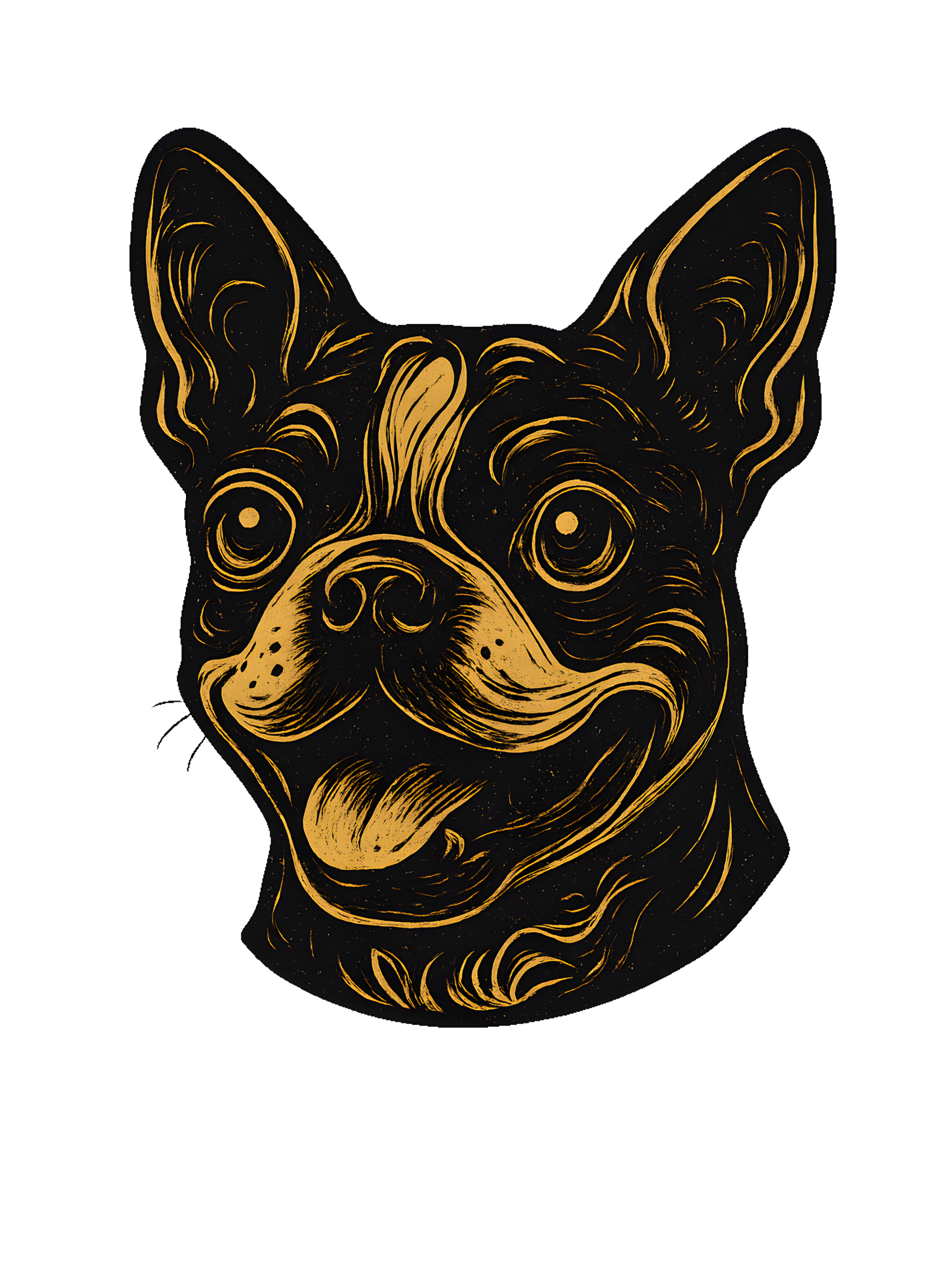 Boston Terrier in whimsical fantasy style with black and gold colors - Image 2
