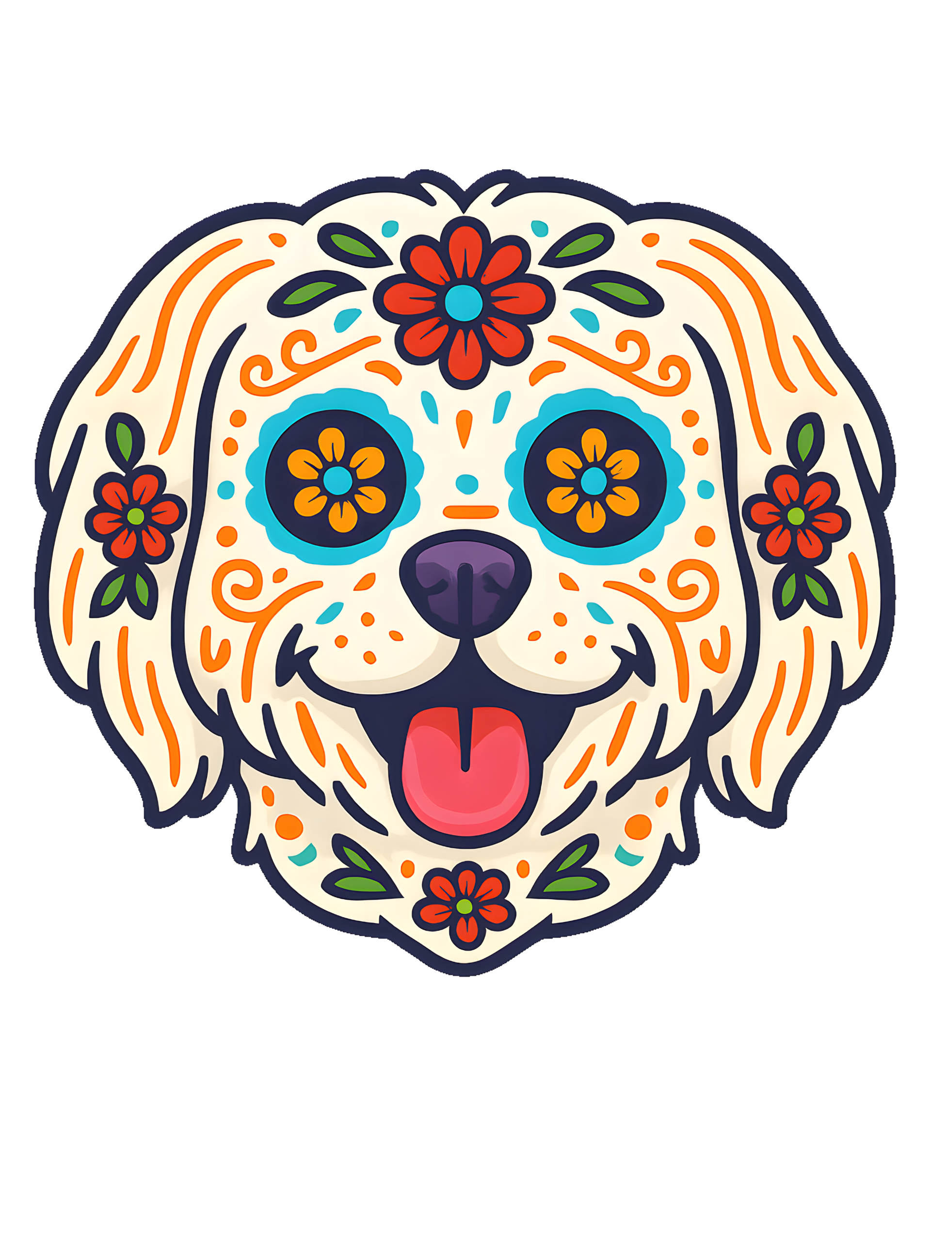 Maltese Dog in Day of Dead style with bright colors - Image 2