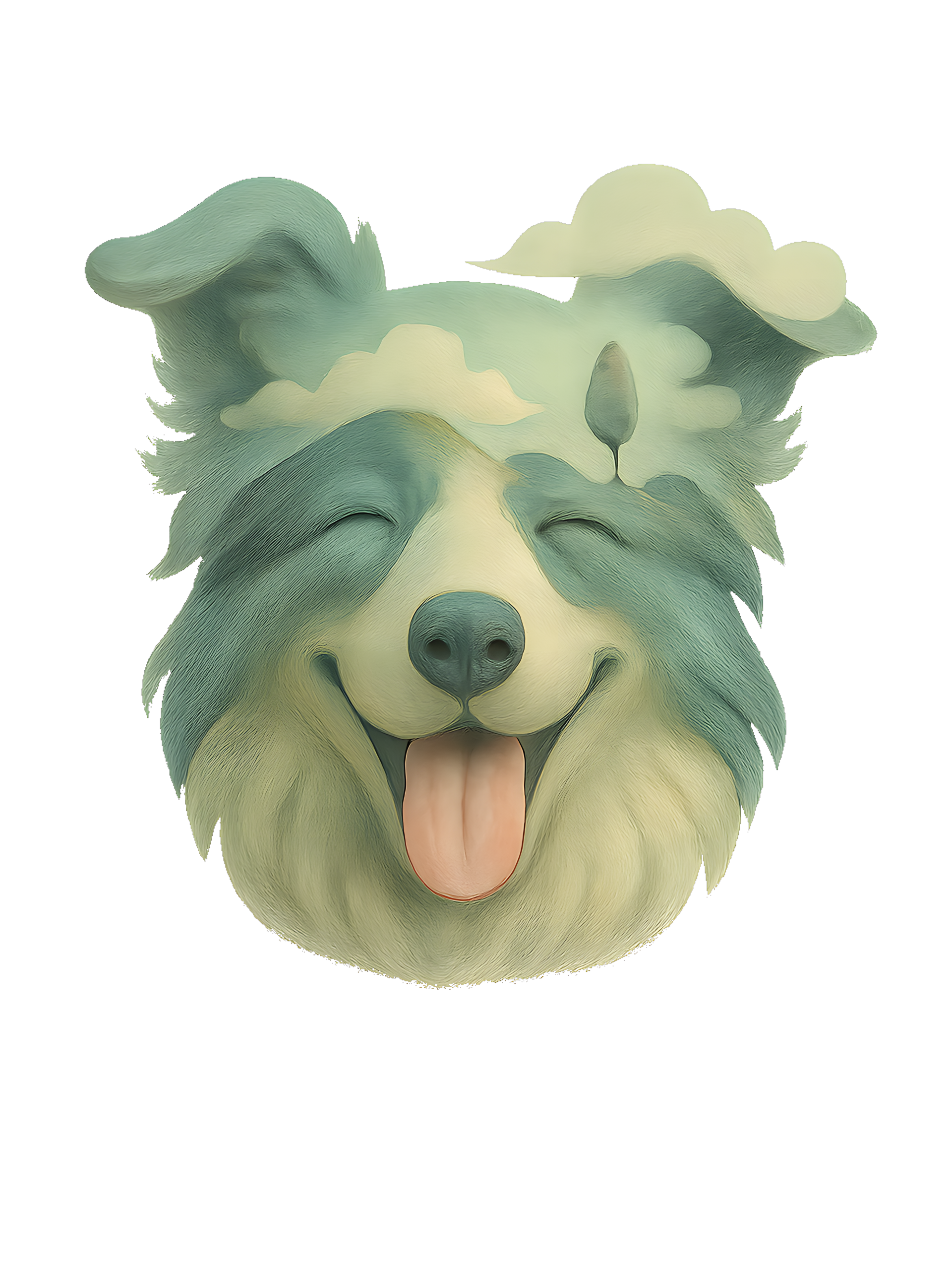 Border Collie in surrealist style with dreamlike muted palette - Image 2