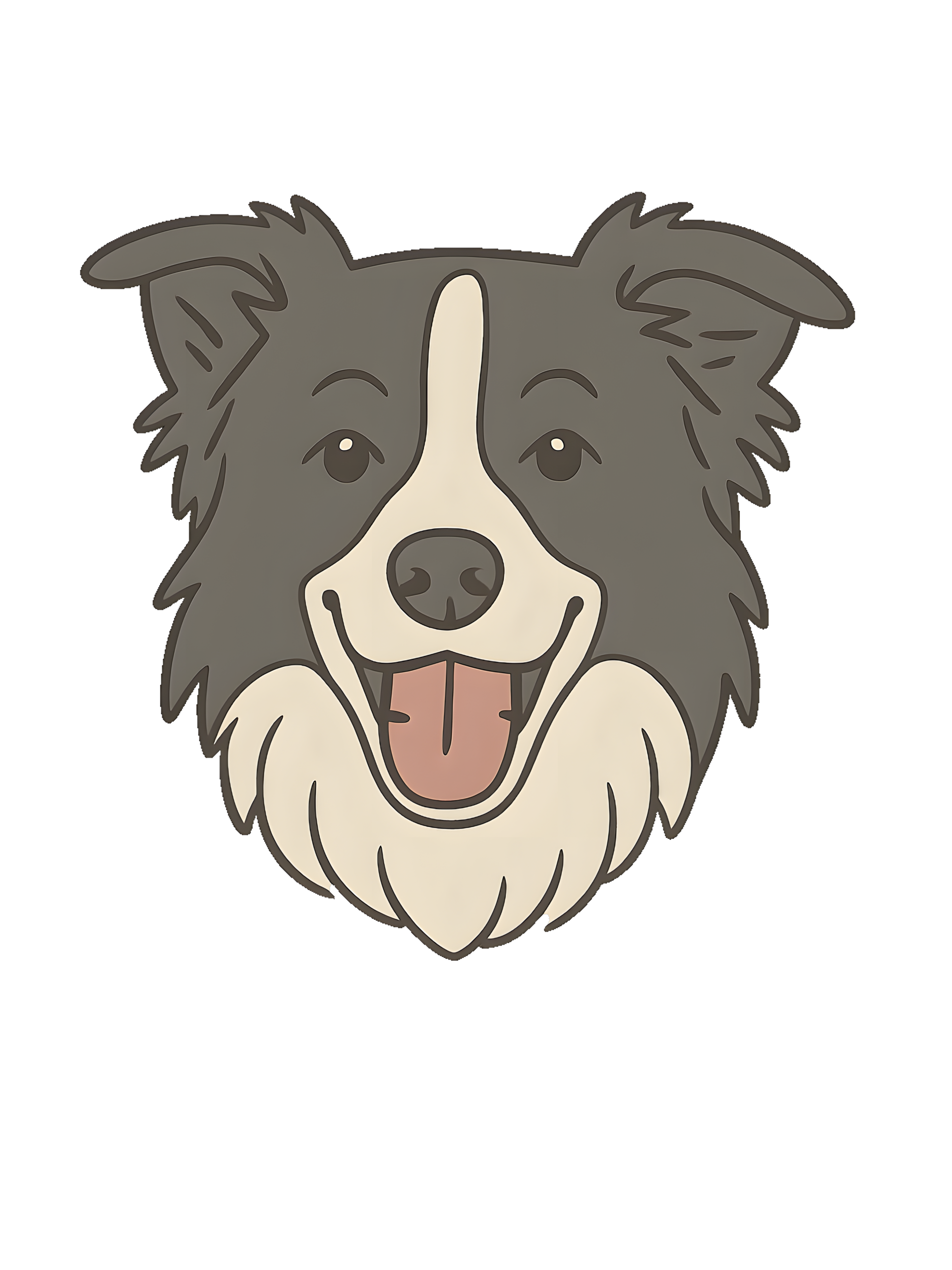 Border Collie in scientific diagram style with muted colors - Image 2