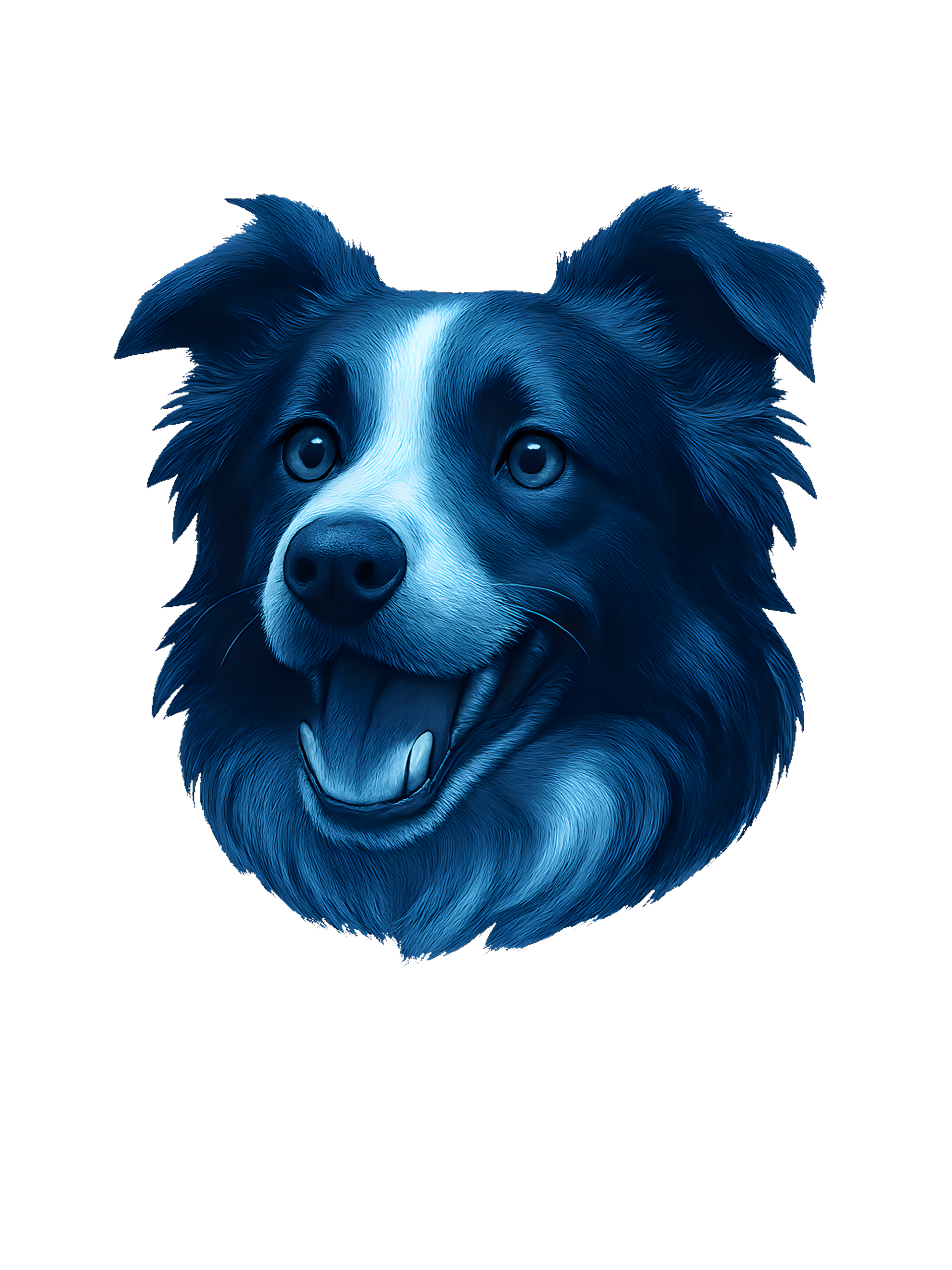 Border Collie in moonlit night style with cool blue palette - Image 2