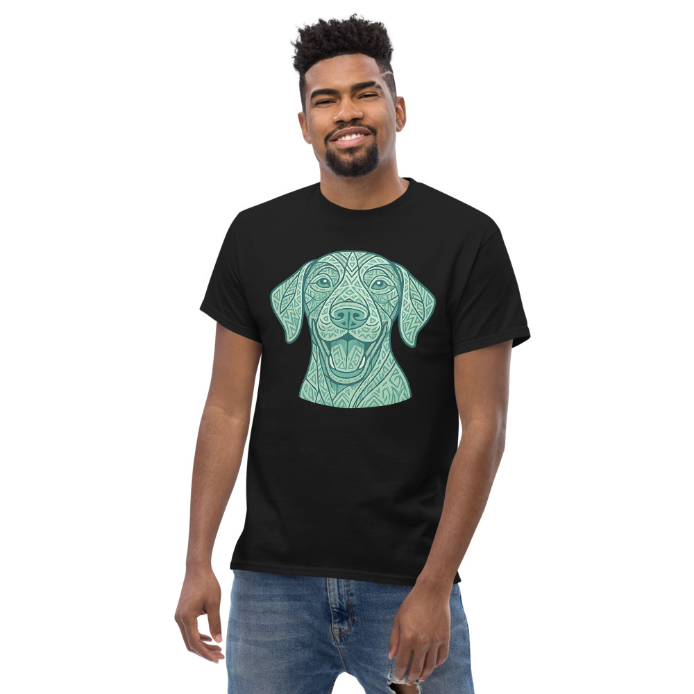 German Shorthaired Pointer in tribal pattern with pastel greens and blues - Image 8