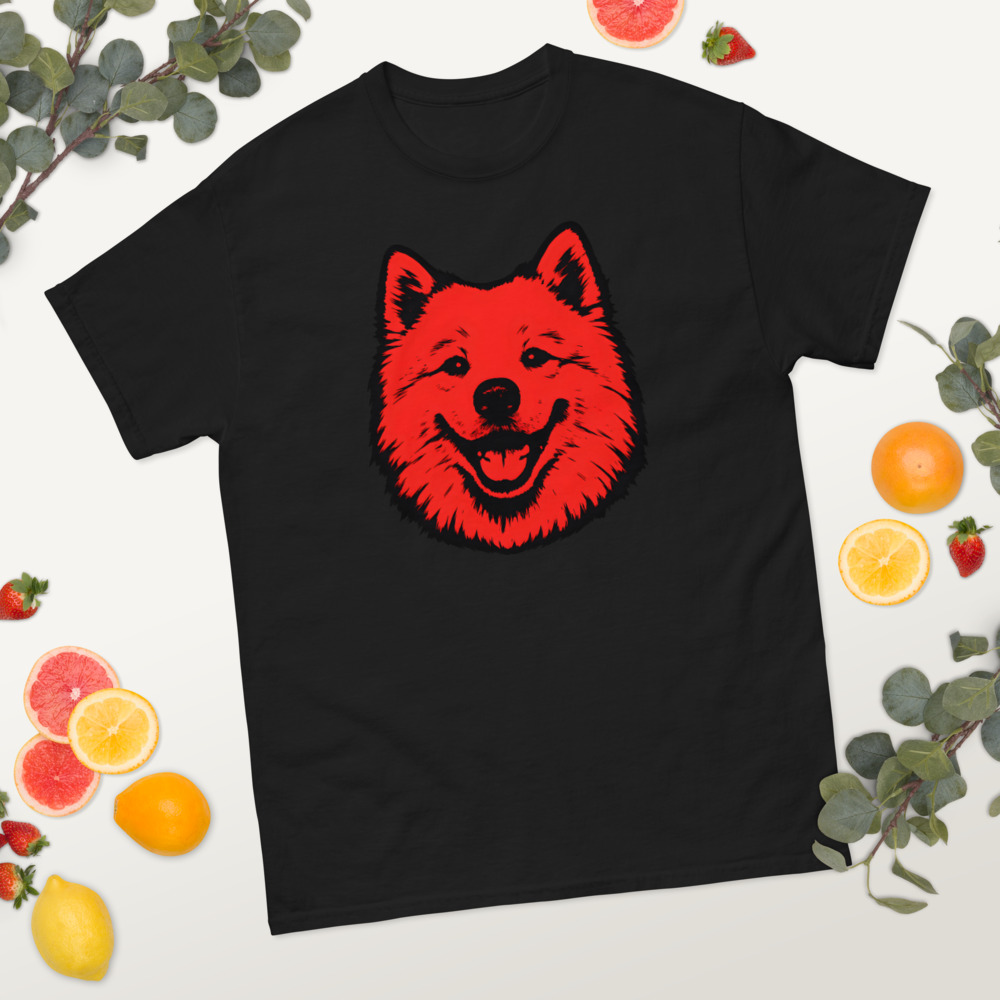 Samoyed in Pop Art style with bright red and deep black colors - Image 8