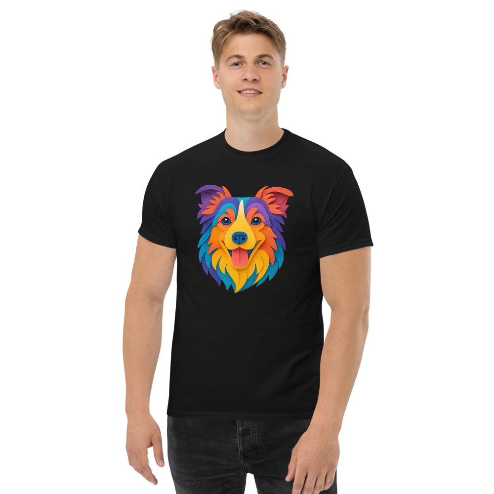 Border Collie in paper cutout style with bright colors - Image 8