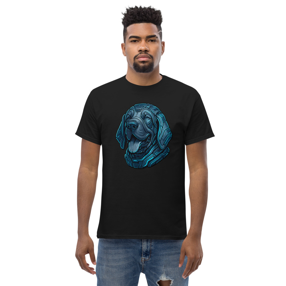 Bloodhound in futuristic cyberpunk style with steel silver and electric blue colors - Image 8
