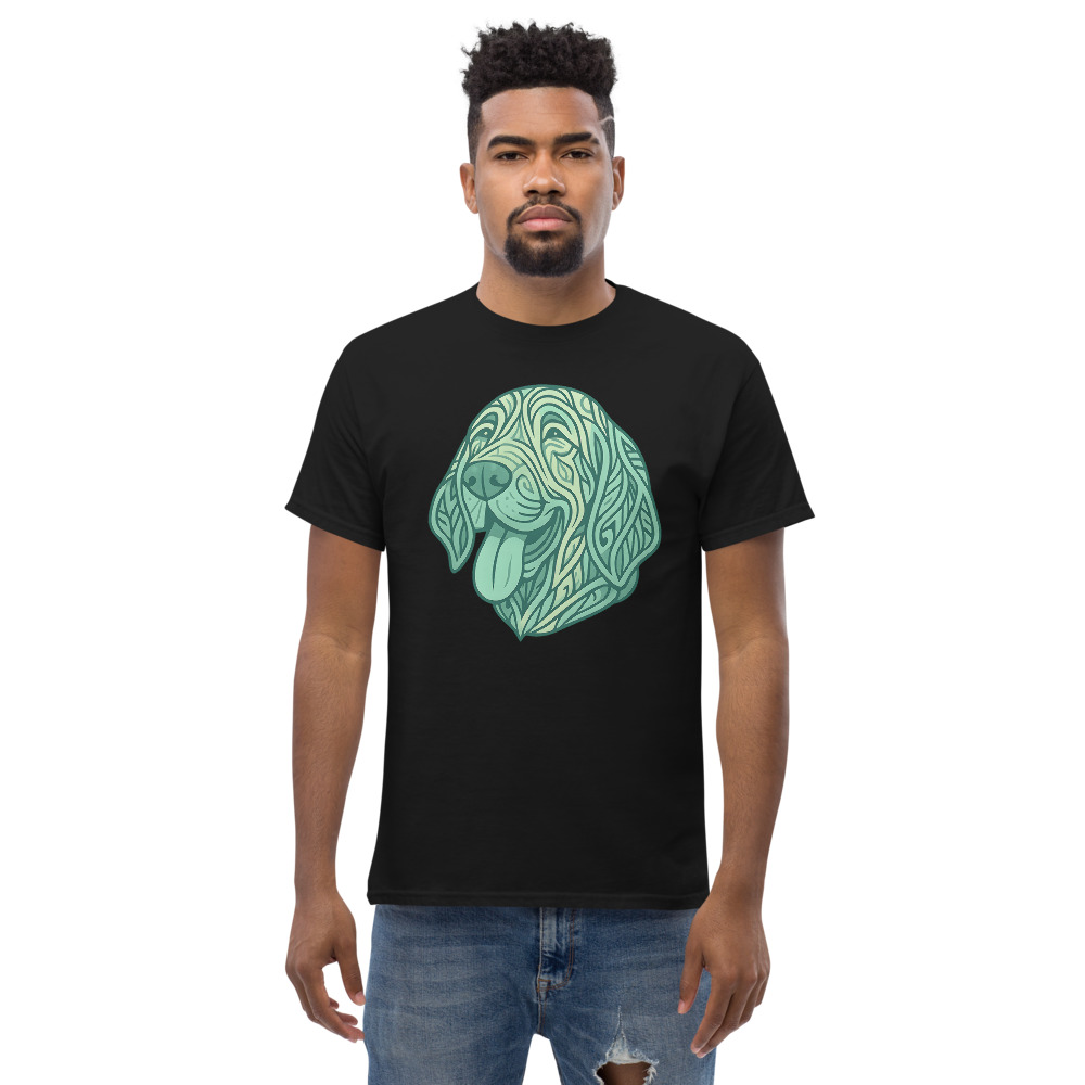 Bloodhound in tribal pattern with pastel greens and blues - Image 9
