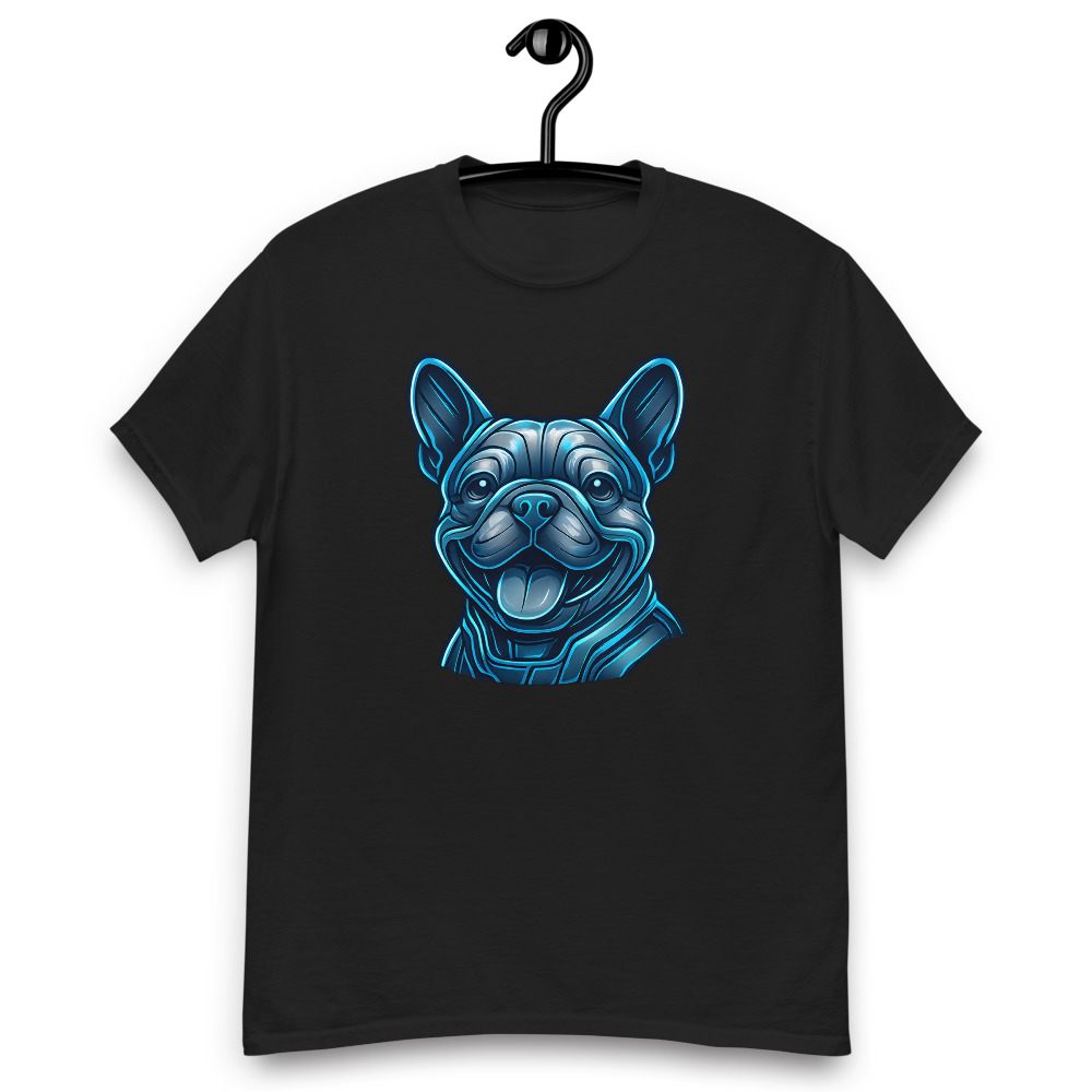 French Bulldog in futuristic cyberpunk style with steel silver and electric blue - Image 8