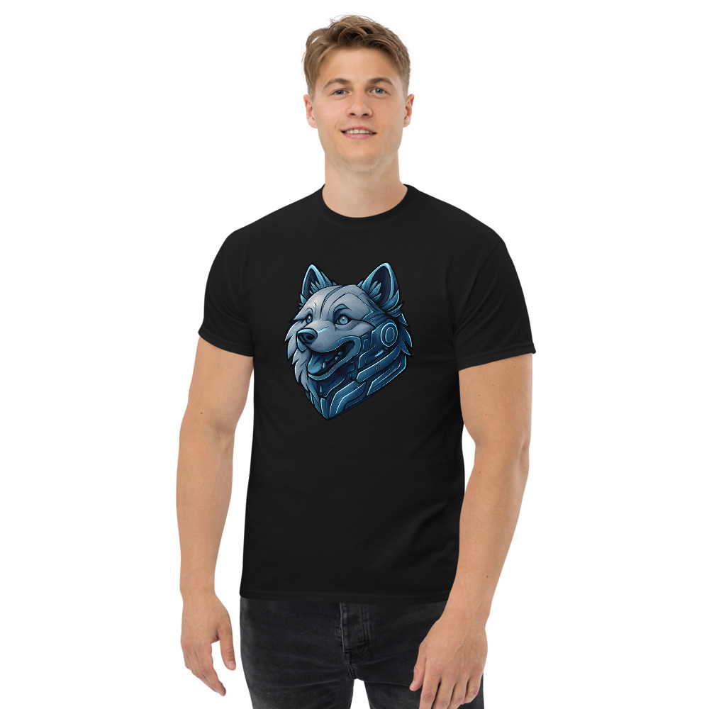Samoyed in futuristic cyberpunk style with steel silver and electric blue - Image 9