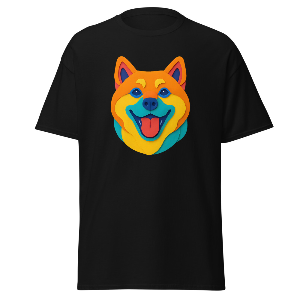 Akita in paper cutout style with bright colors - Image 9