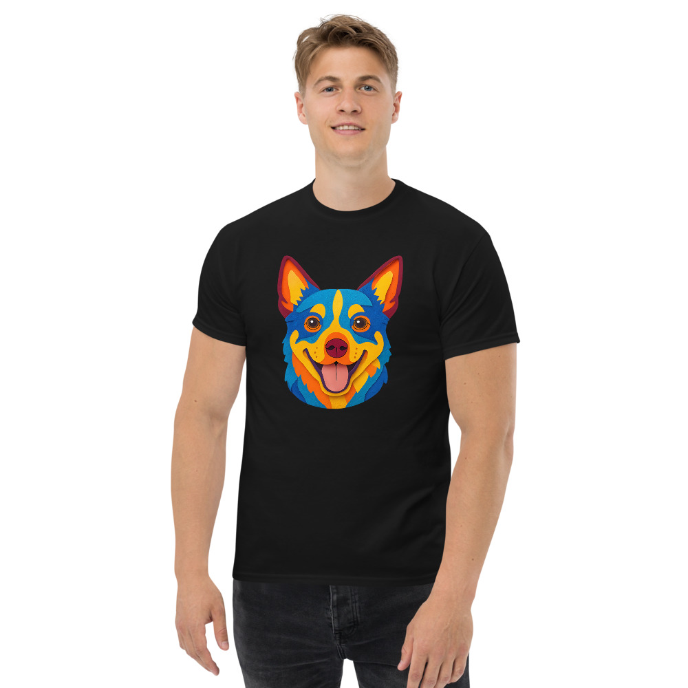 Australian Cattle Dog in paper cutout style with bright colors - Image 9